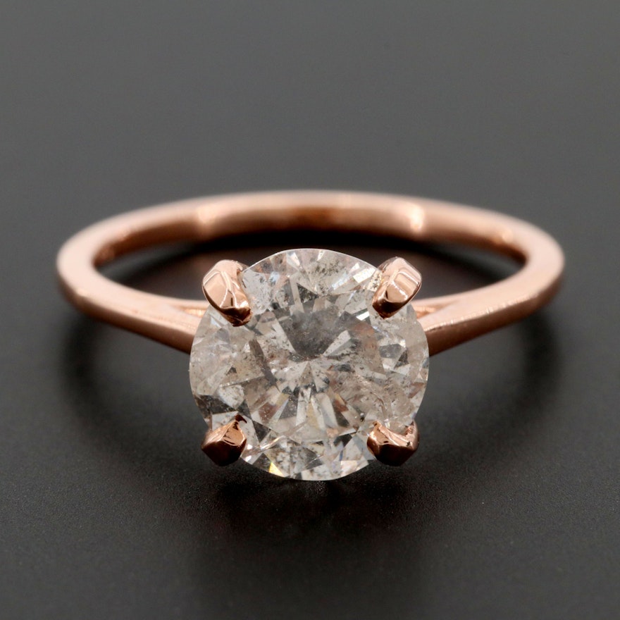 14K Rose Gold 2.48 CT Diamond Ring