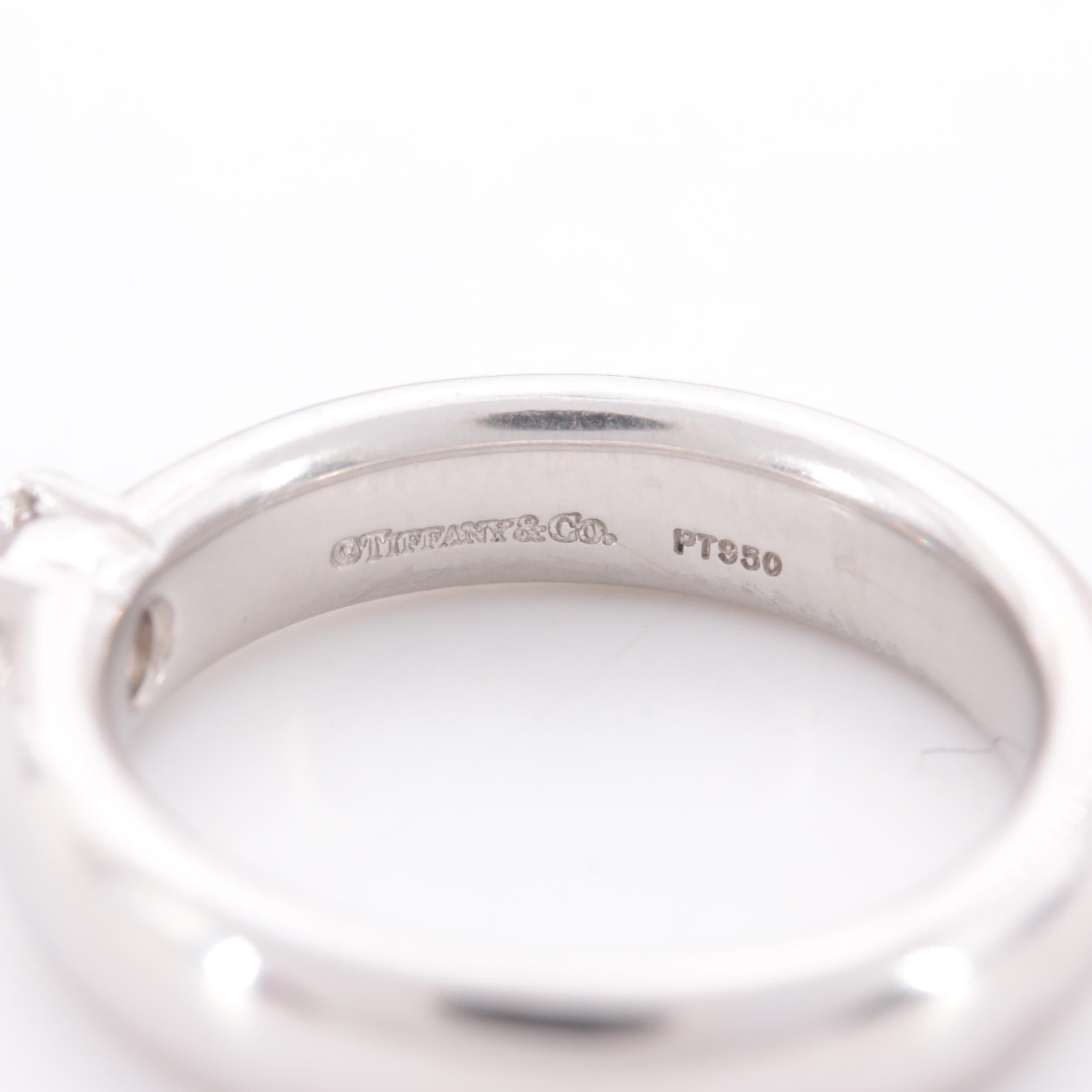 Tiffany & Co. "Etoile" Platinum Diamond Semi-Bezel Solitaire Ring