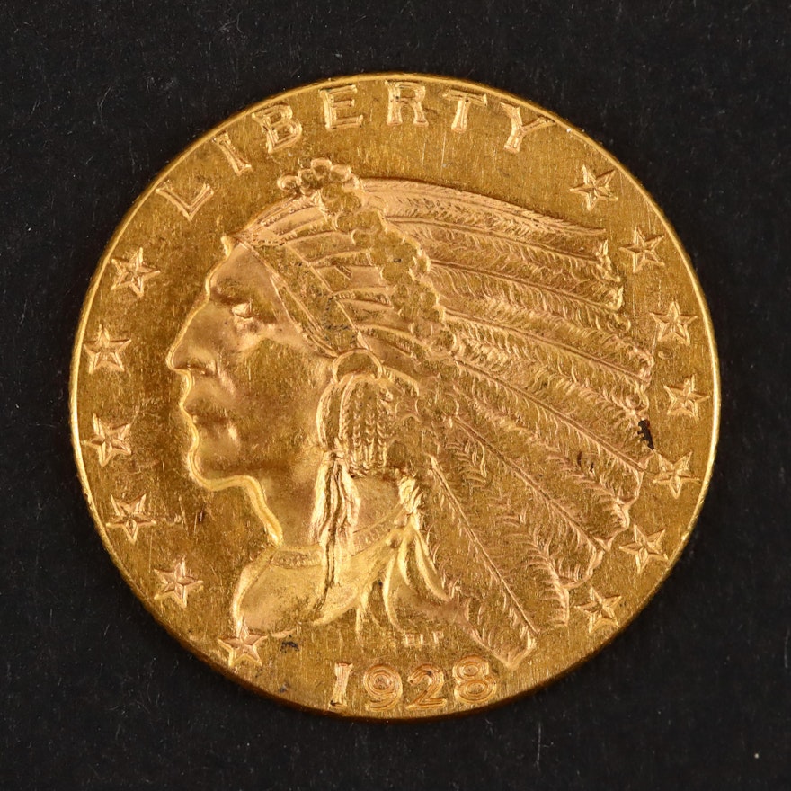 1928 Indian Head $2 1/2 Gold Coin