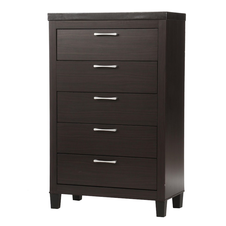 Myco Furniture Co., Laminate and Faux-Leather Chest of Drawers