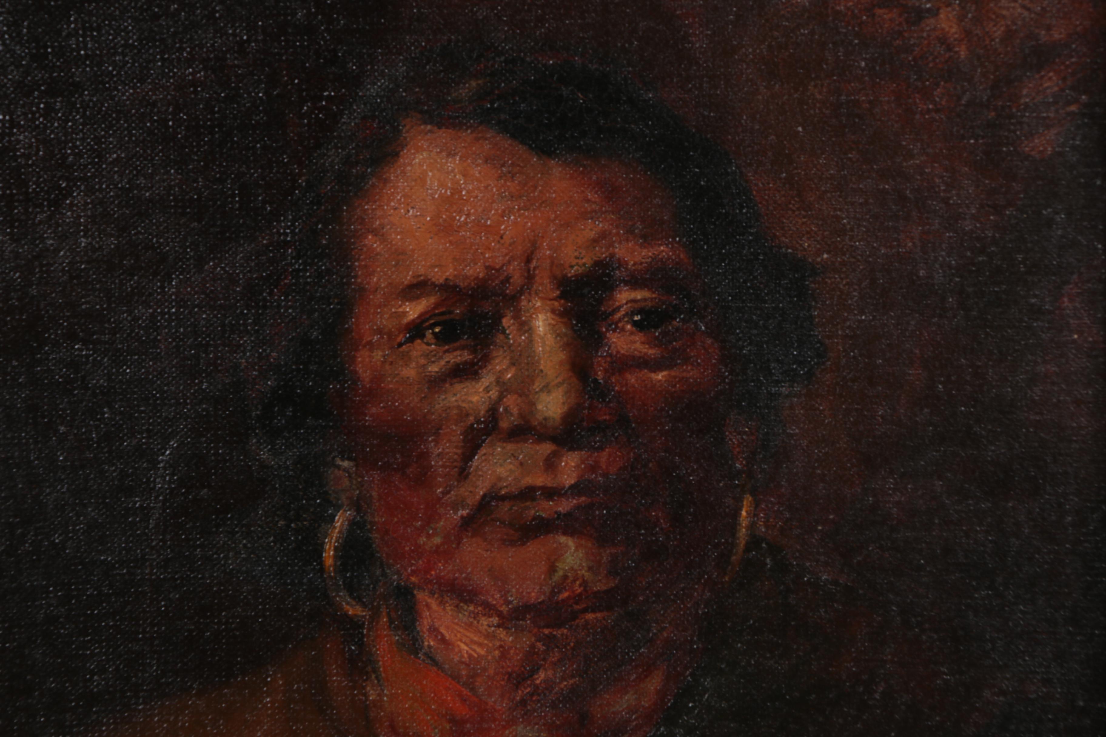 Carl Lotave 1905 Oil Portrait "Ignacio, Chief of the Utes"
