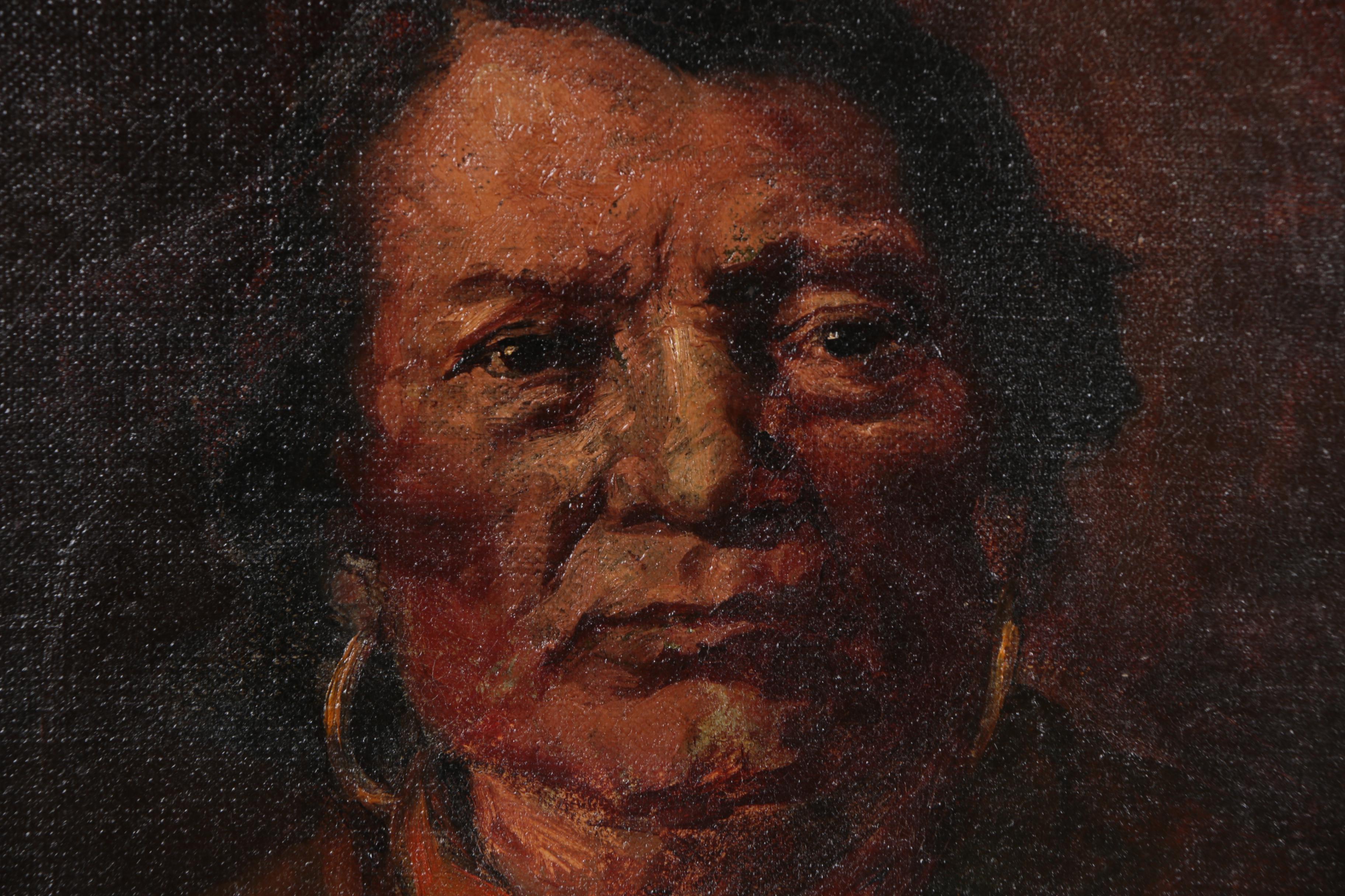 Carl Lotave 1905 Oil Portrait "Ignacio, Chief of the Utes"