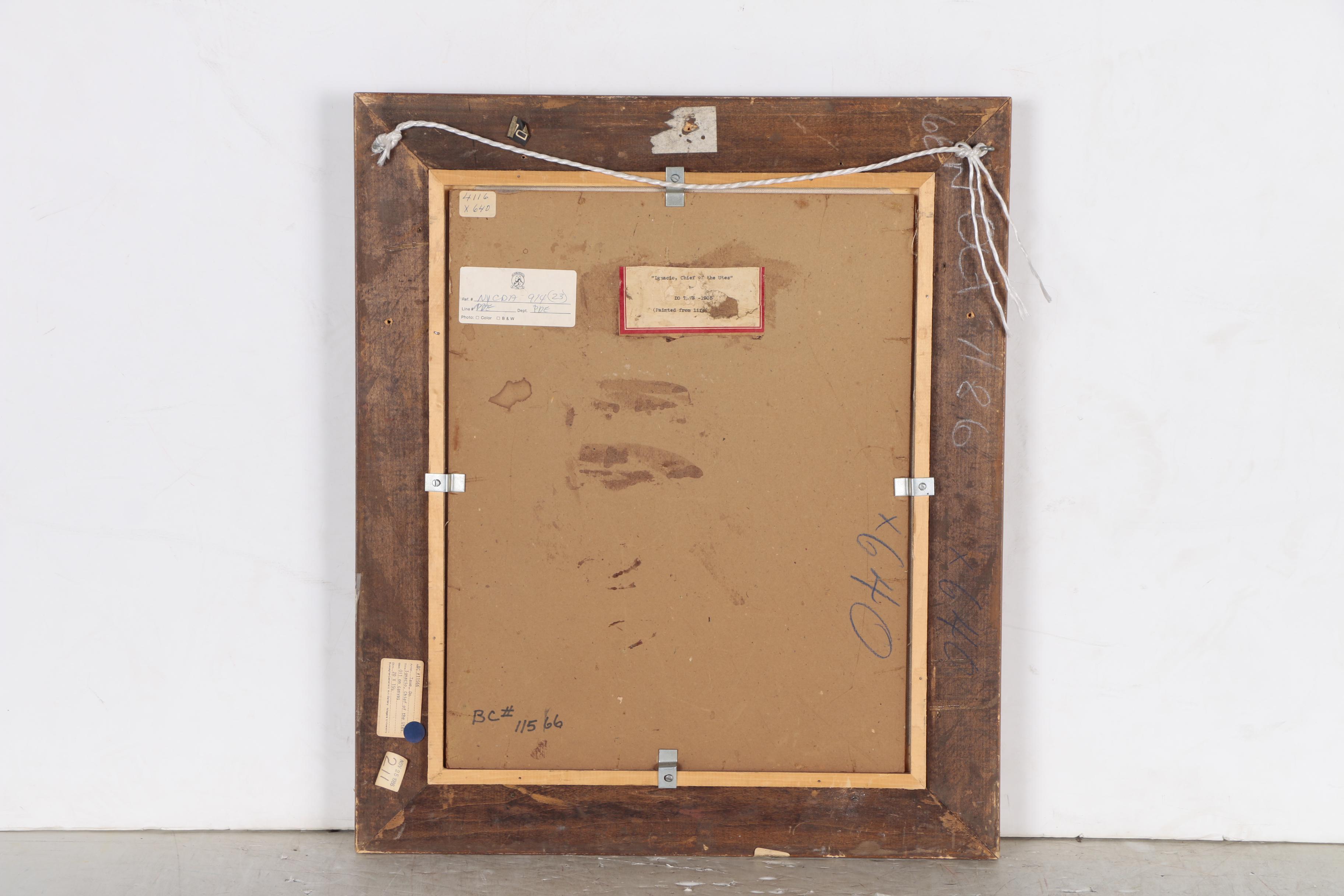 Carl Lotave 1905 Oil Portrait "Ignacio, Chief of the Utes"