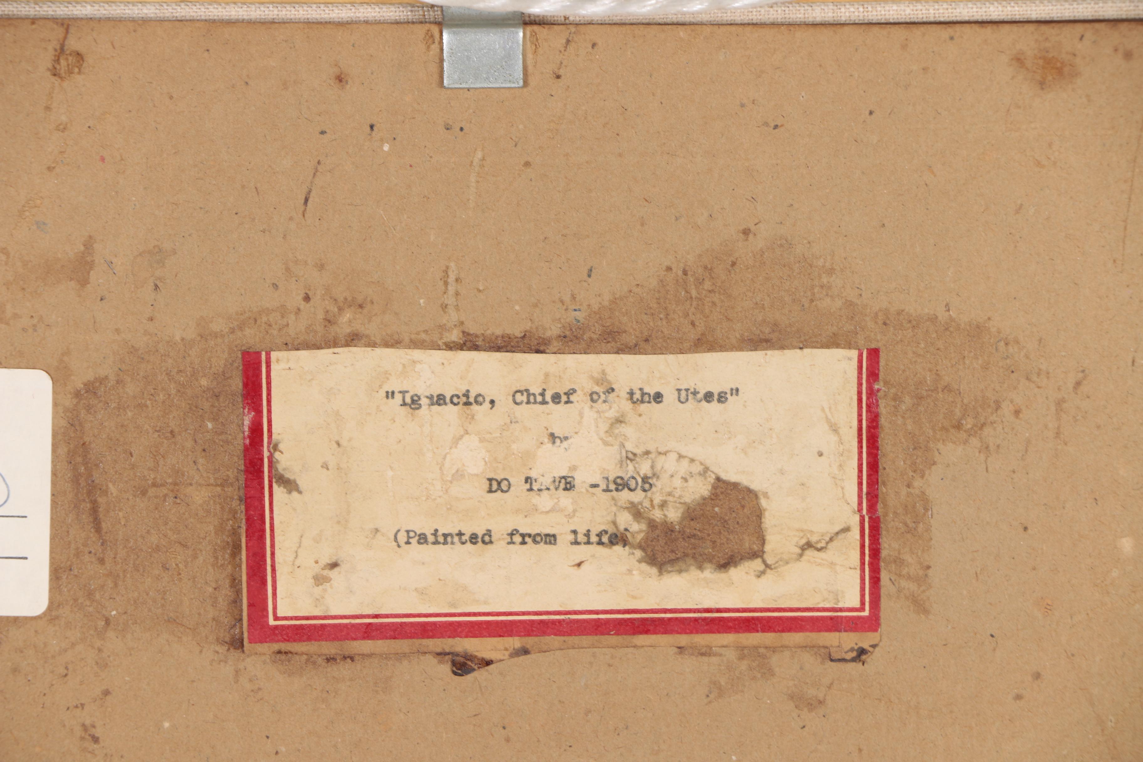 Carl Lotave 1905 Oil Portrait "Ignacio, Chief of the Utes"