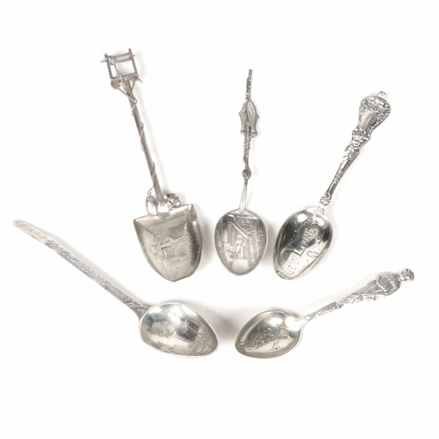 Baker-Manchester Mfg. Co. and Other Sterling Silver Souvenir Spoons