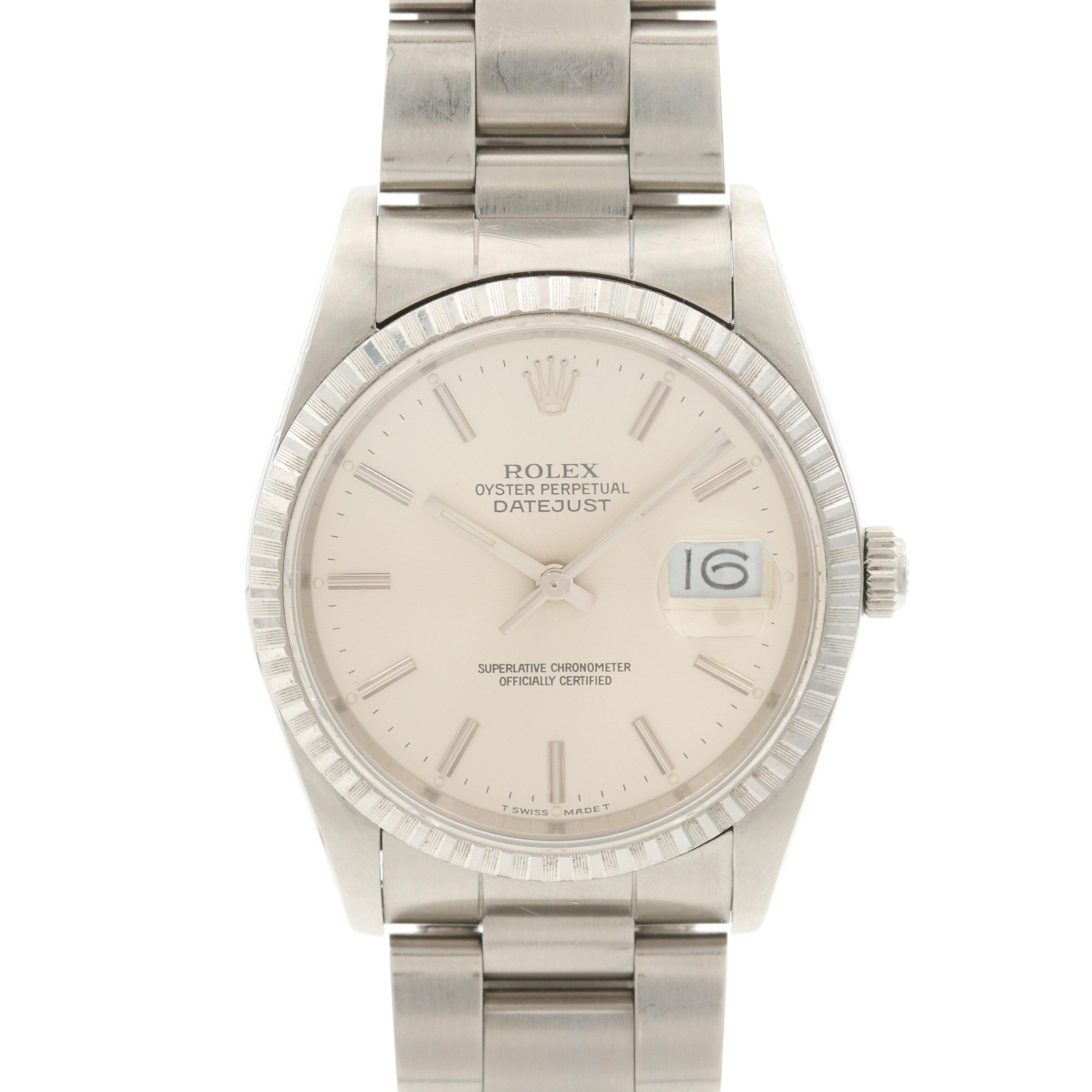 Rolex Datejust 16220 Stainless Steel Automatic Watch, 1988