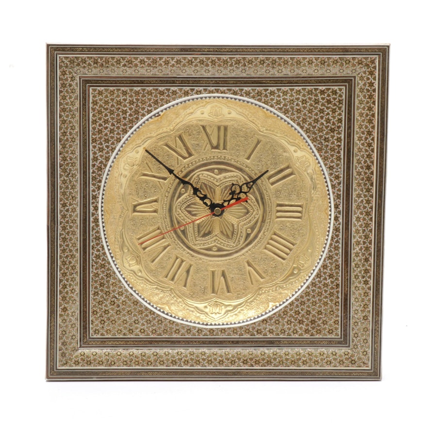 Persian Marquetry Wall Clock