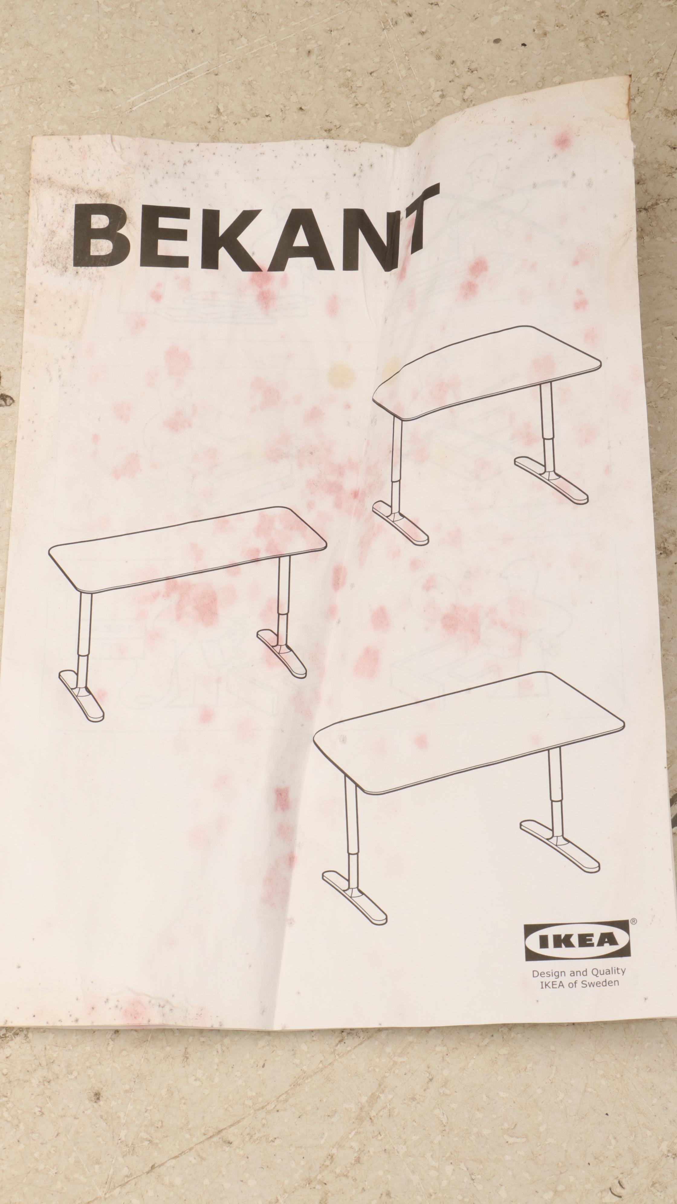 IKEA Bekant Wood Laminate Office Table, Contemporary