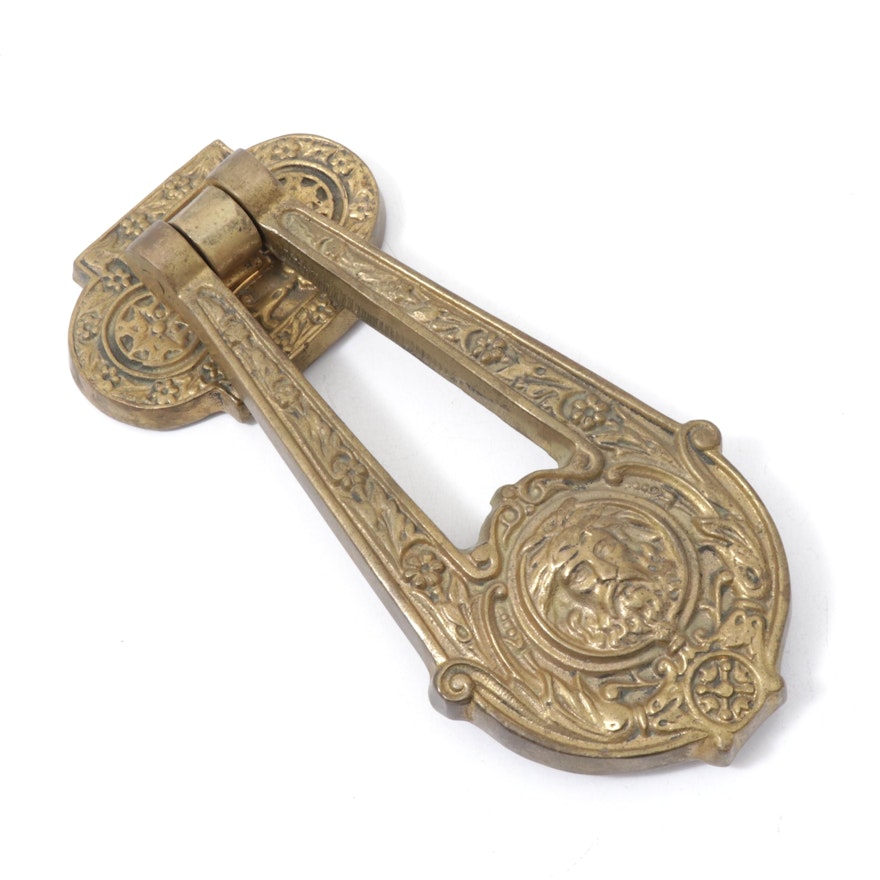 Brass North Wind Renaissance Revival Style Door Knocker