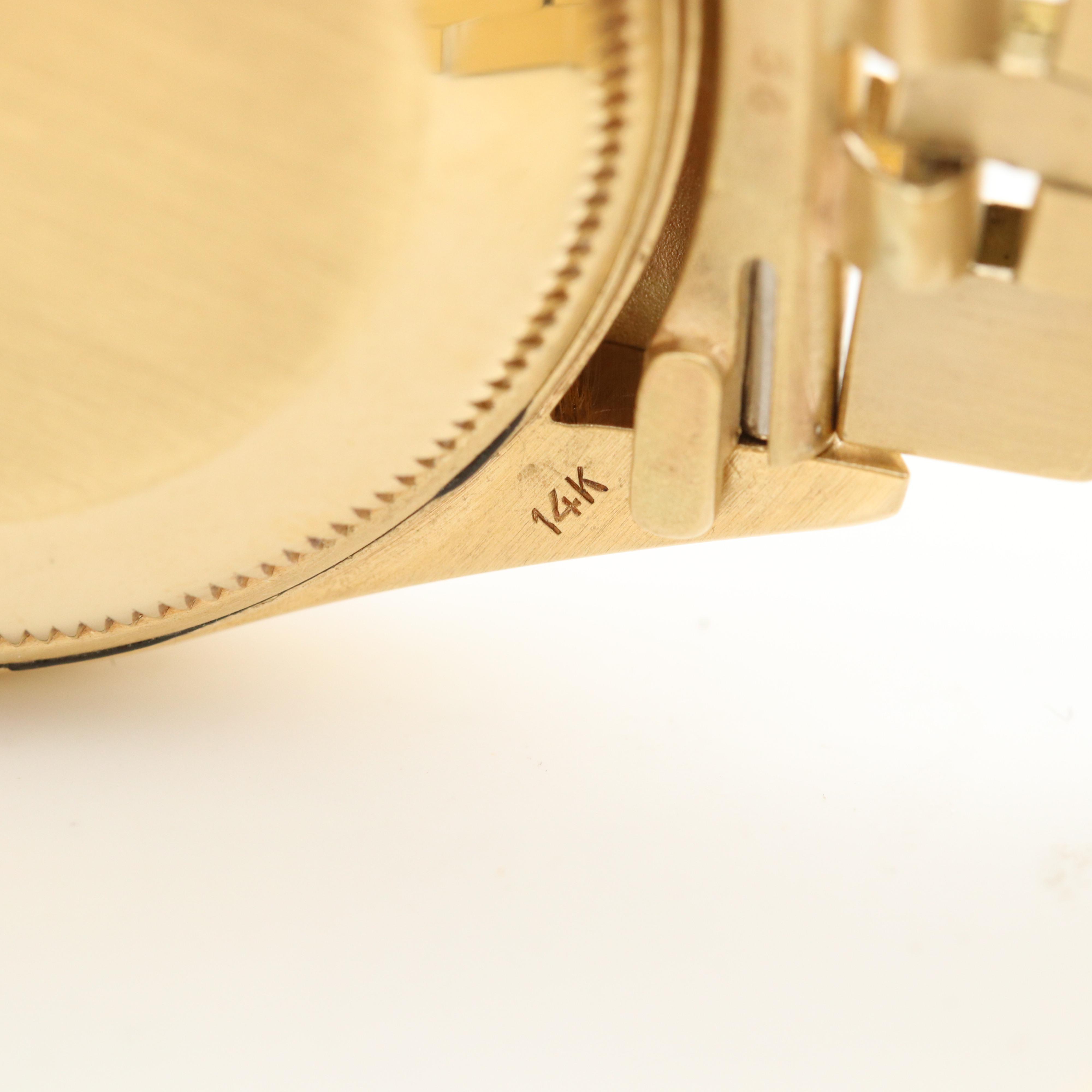 Rolex Datejust 14K Yellow Gold Watch with Black Dial, 1982