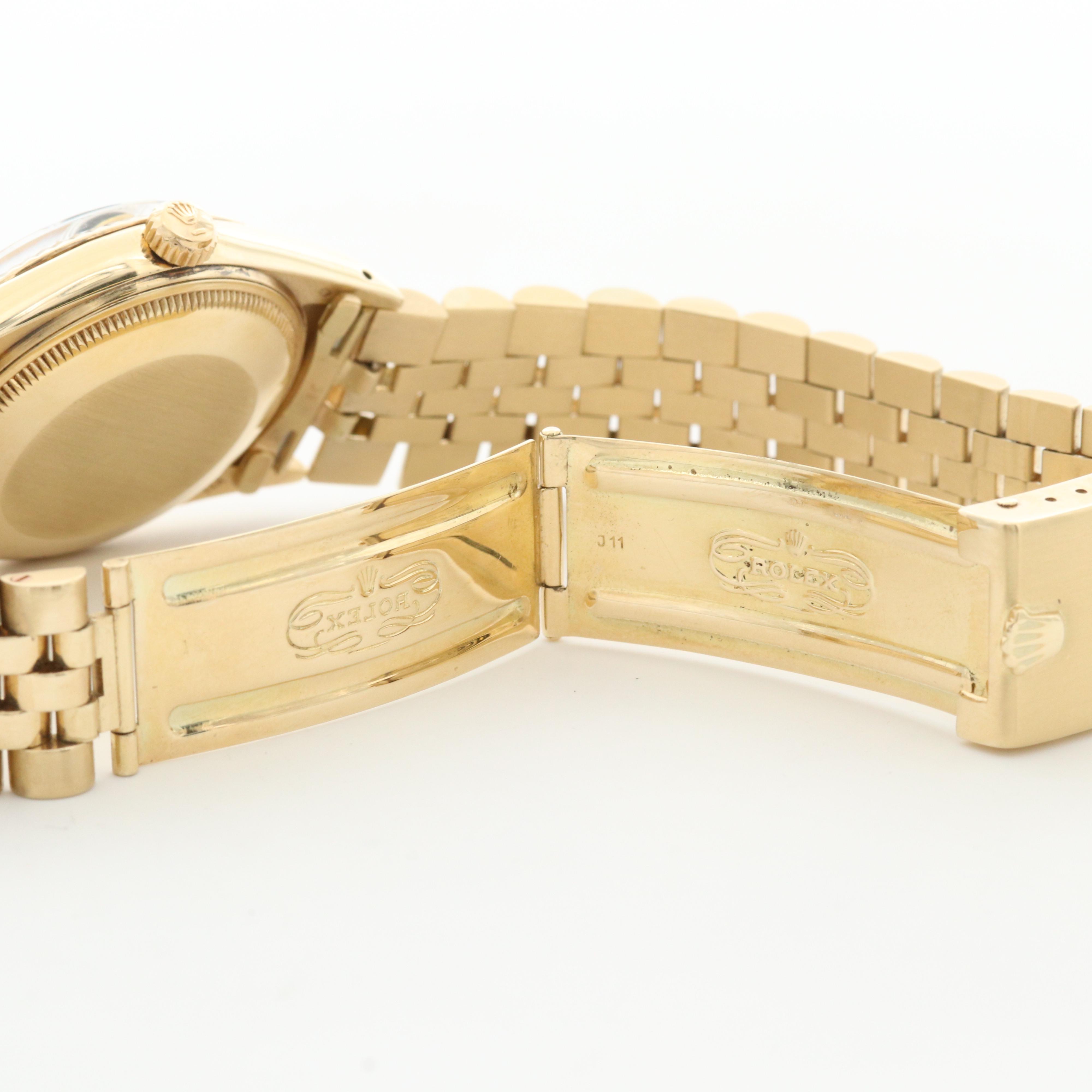 Rolex Datejust 14K Yellow Gold Watch with Black Dial, 1982