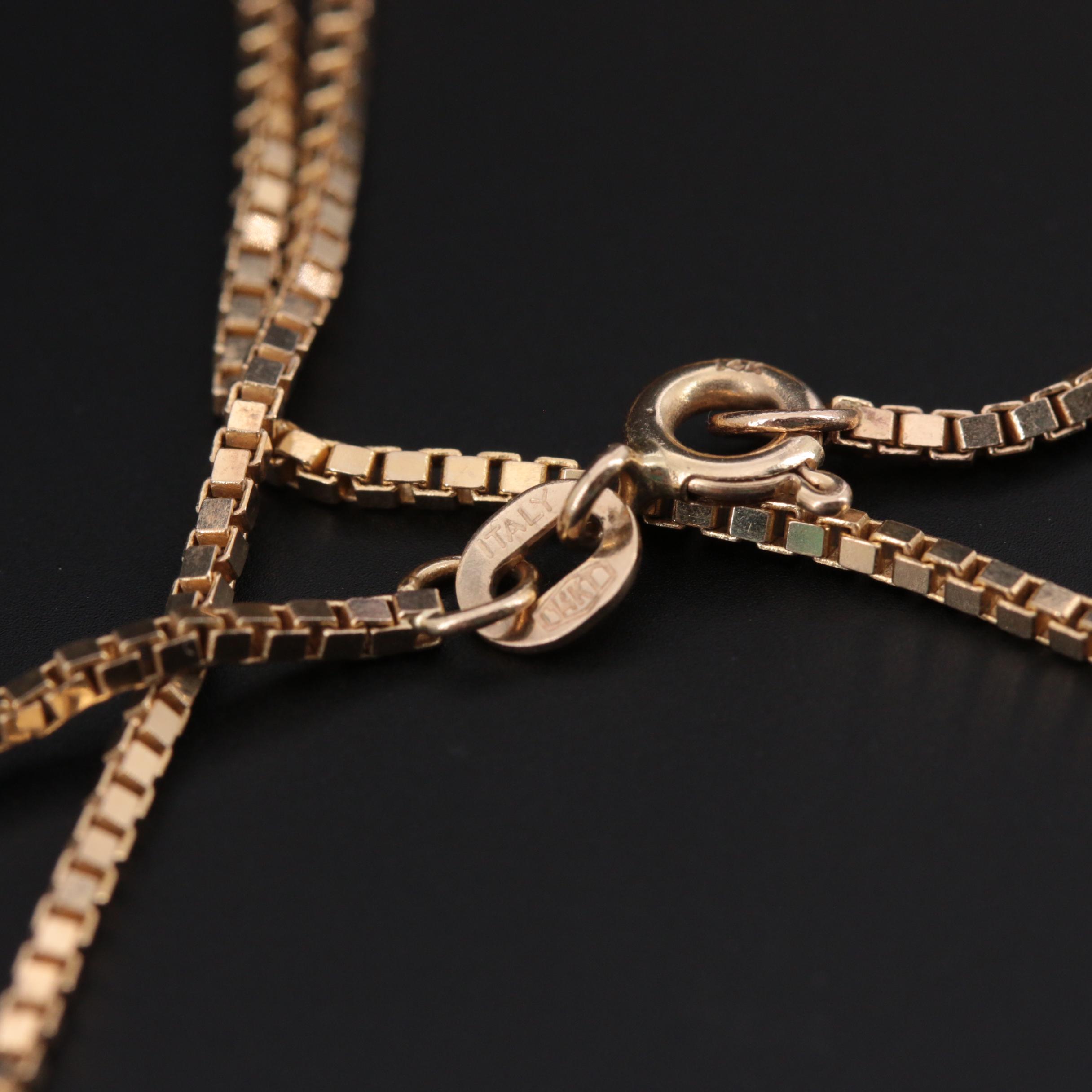 14K Yellow Gold Swan Pendant Necklace