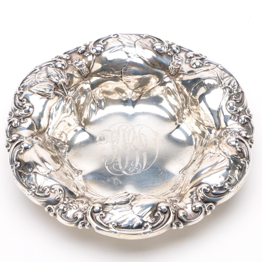 Whiting Mfg. Co. Repoussé Sterling Silver Bonbon Bowl, 1866–1926