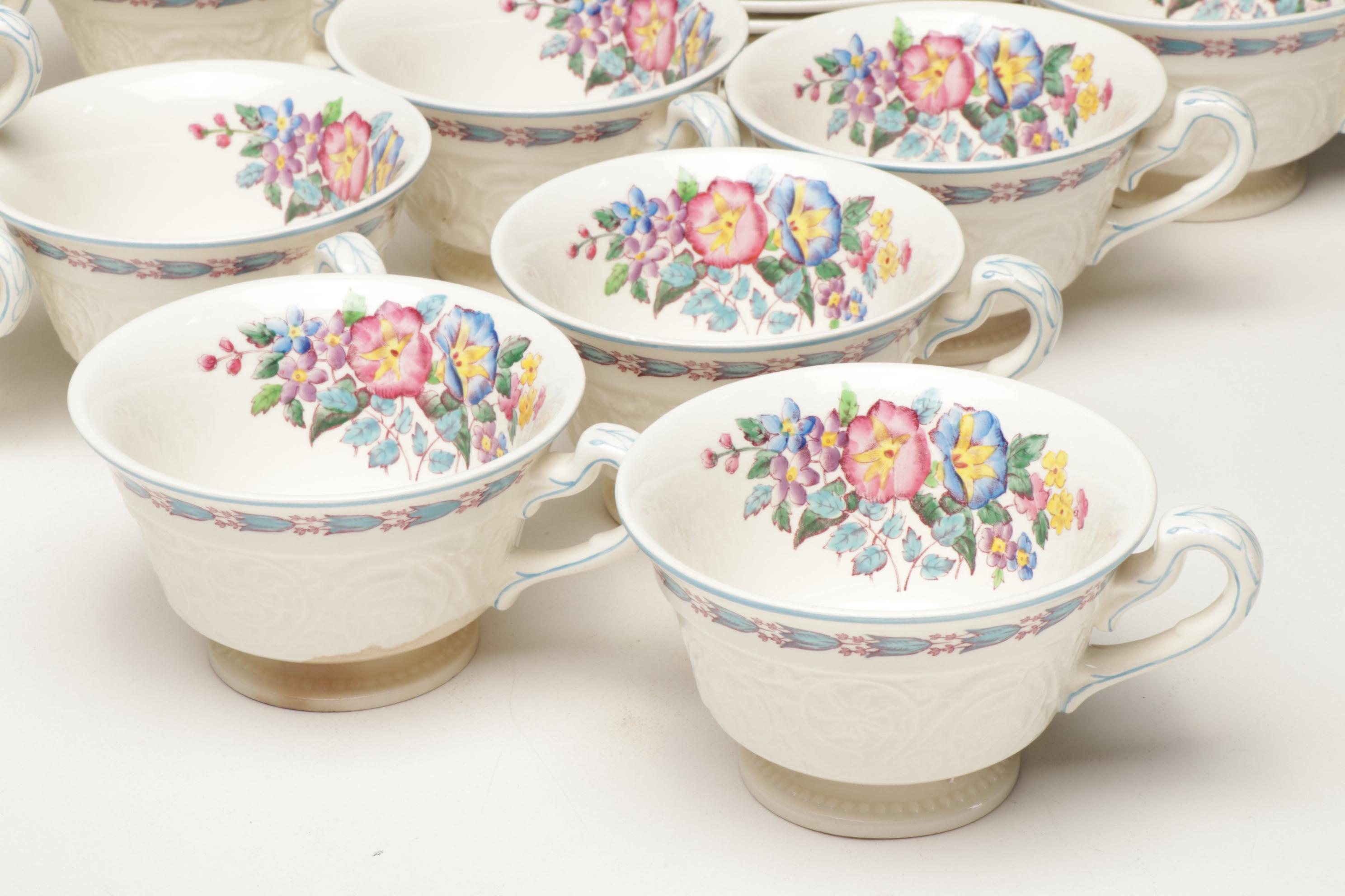 Wedgwood Patrician "Morning Glory" Pattern China Dinnerware