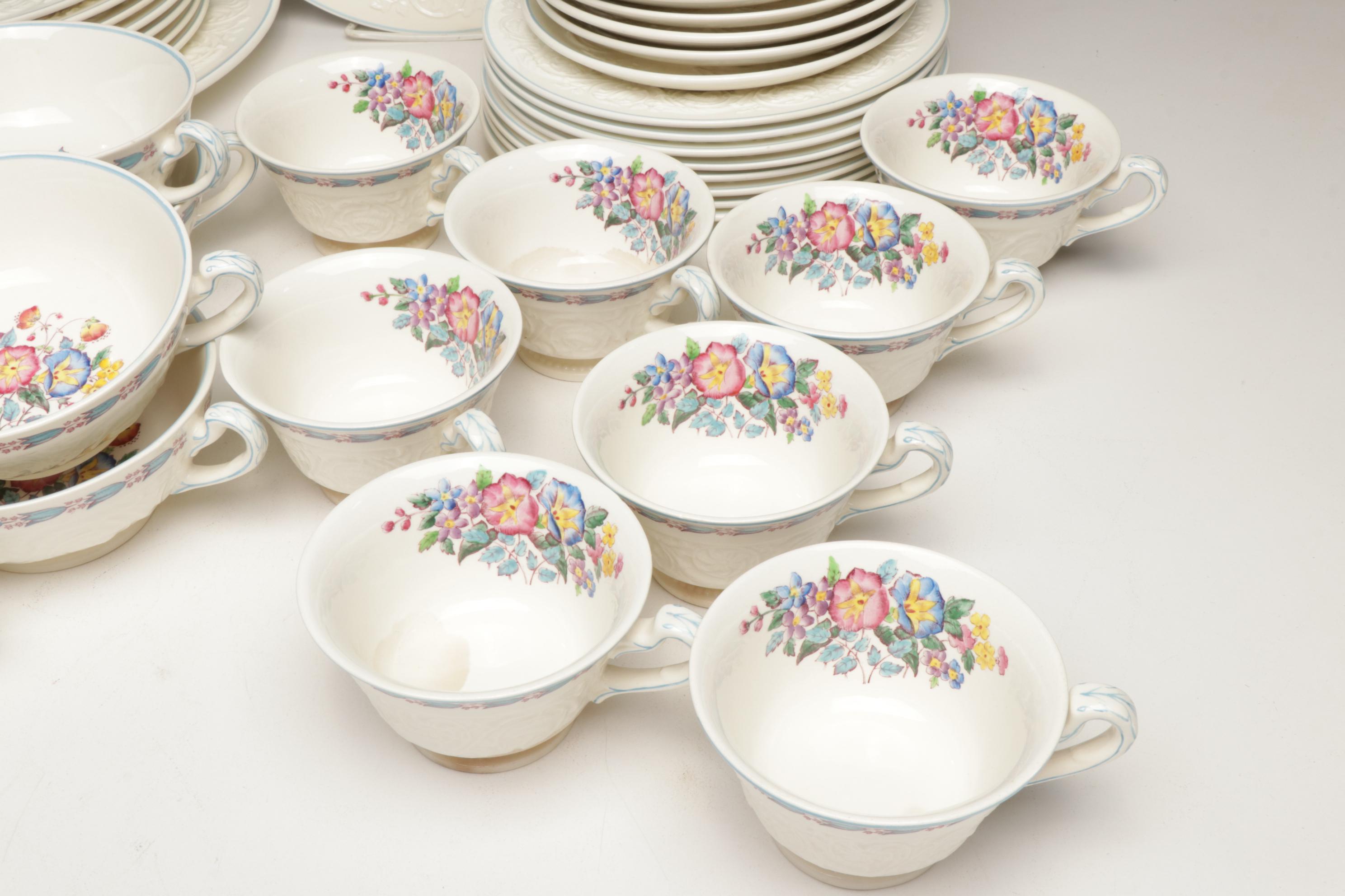 Wedgwood Patrician "Morning Glory" Pattern China Dinnerware