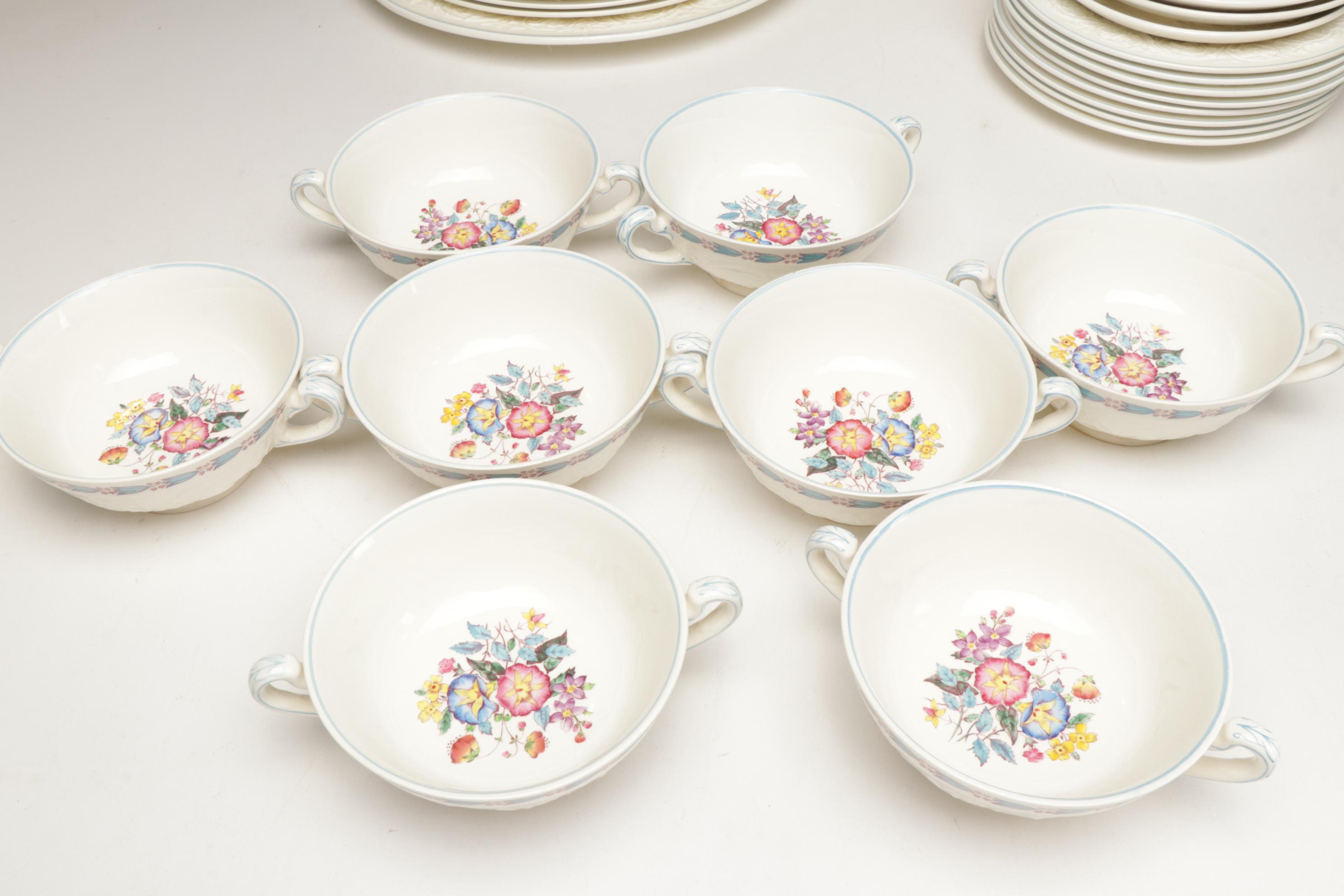 Wedgwood Patrician "Morning Glory" Pattern China Dinnerware