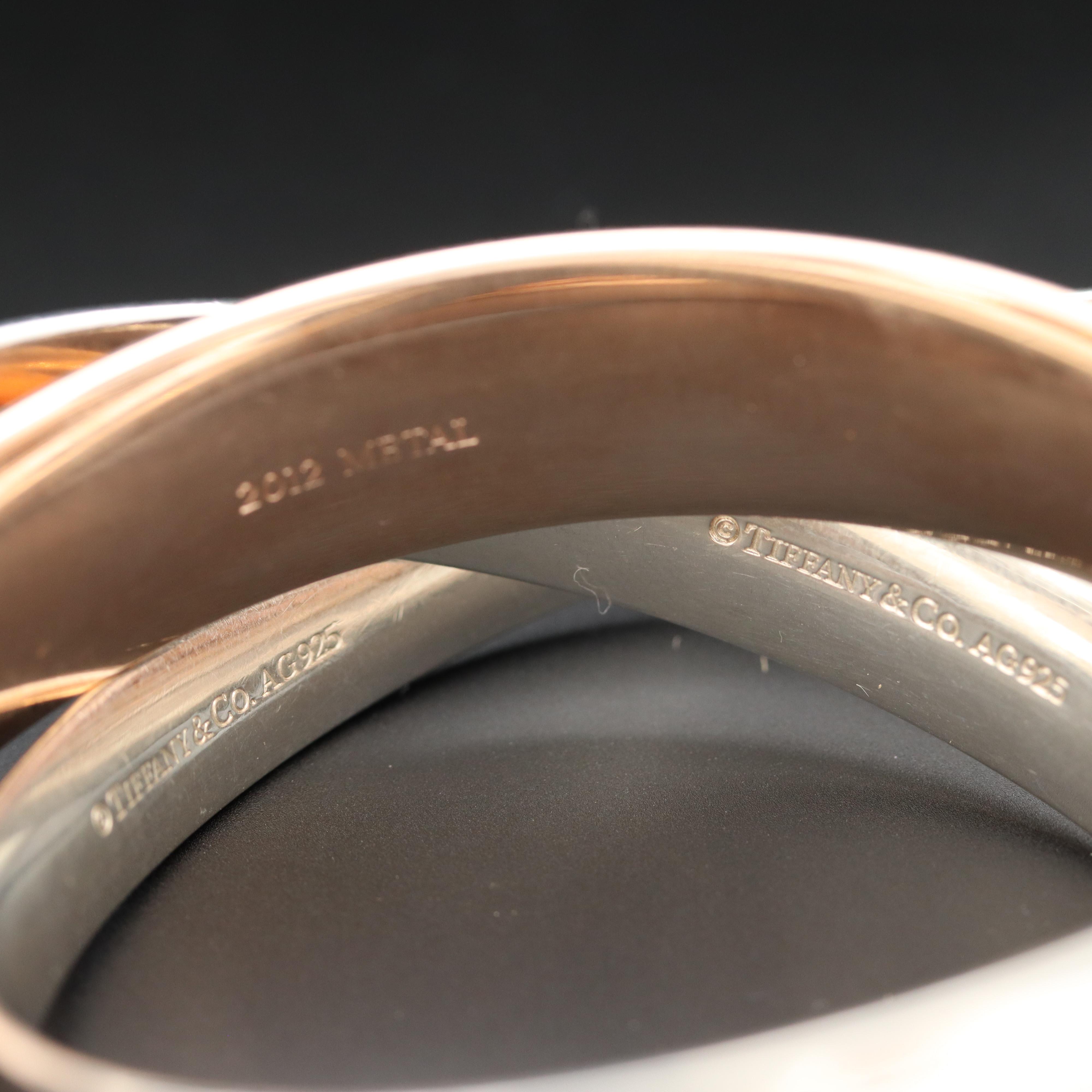 Tiffany & Co. "1837" Sterling Silver and Rubedo Interlocking Bangles