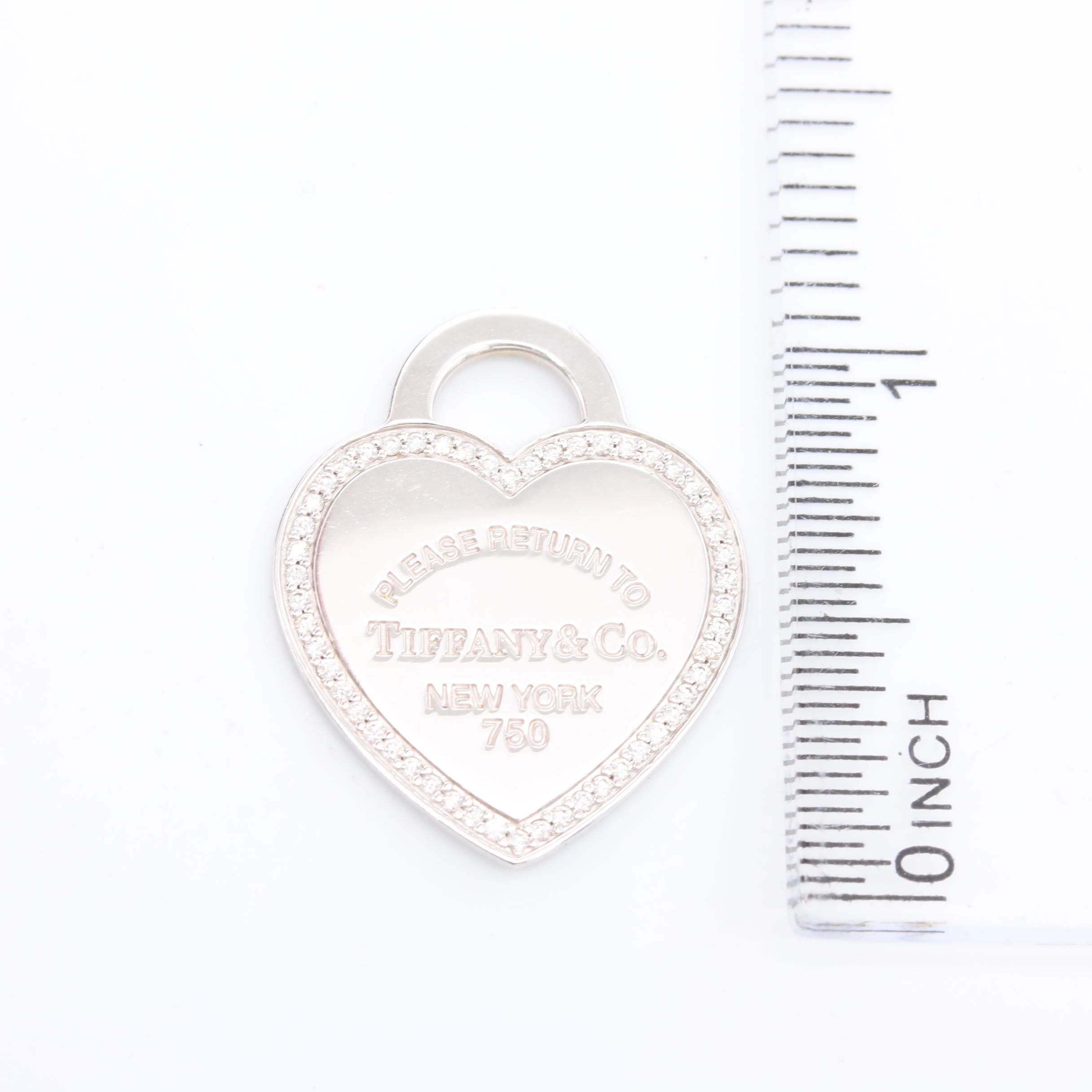Tiffany & Co. 18K White Gold "Return to Tiffany" Diamond Pendant