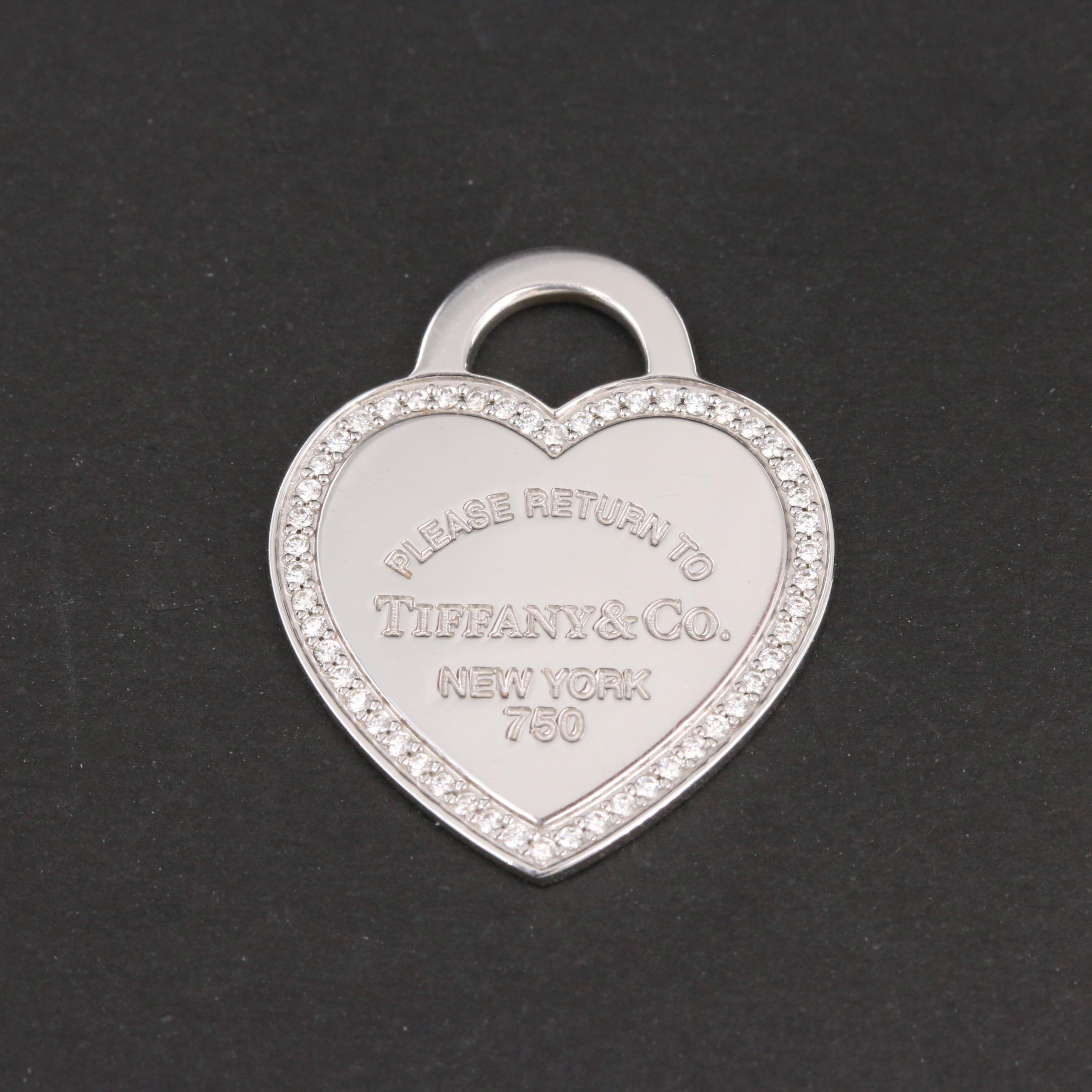 Tiffany & Co. 18K White Gold "Return to Tiffany" Diamond Pendant