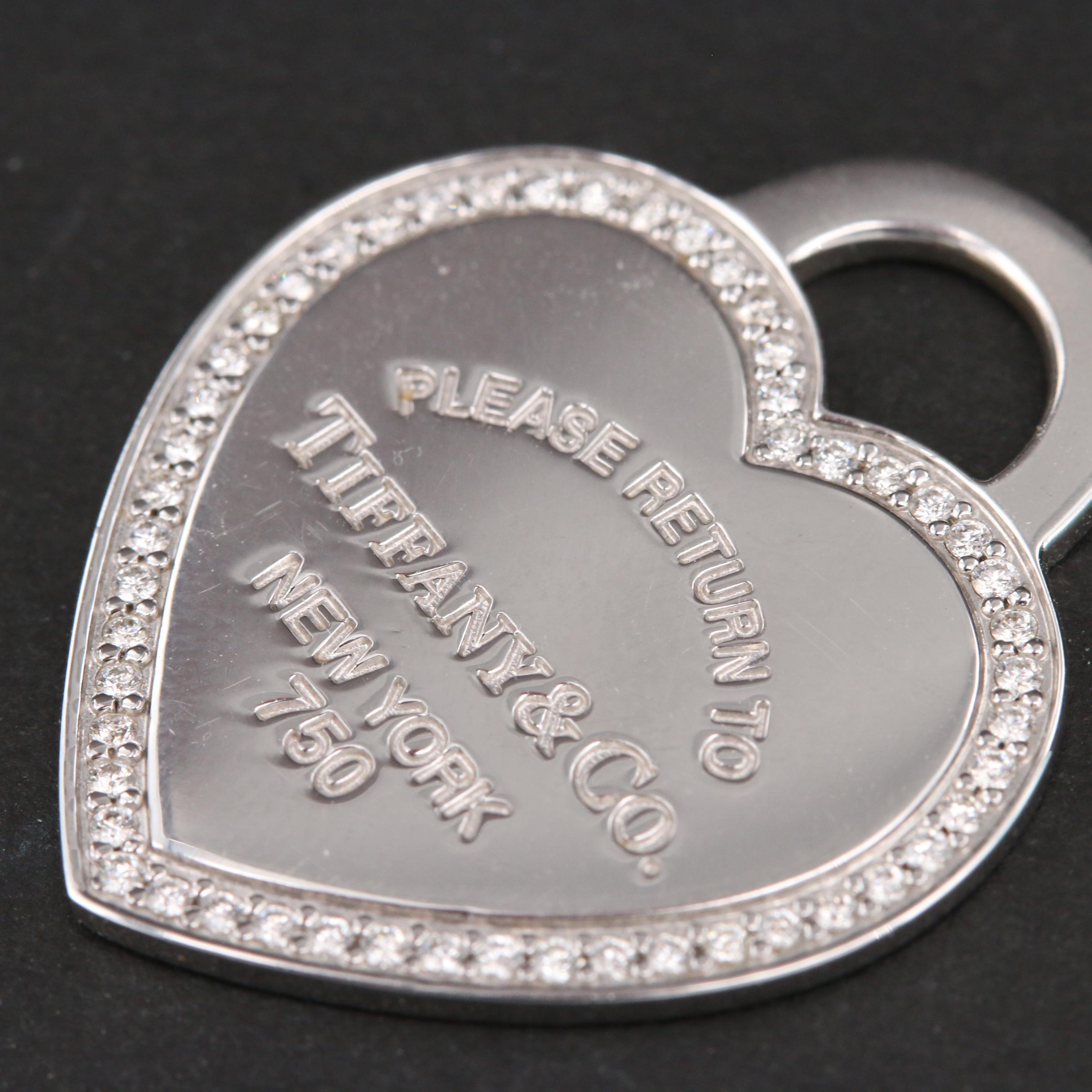 Tiffany & Co. 18K White Gold "Return to Tiffany" Diamond Pendant