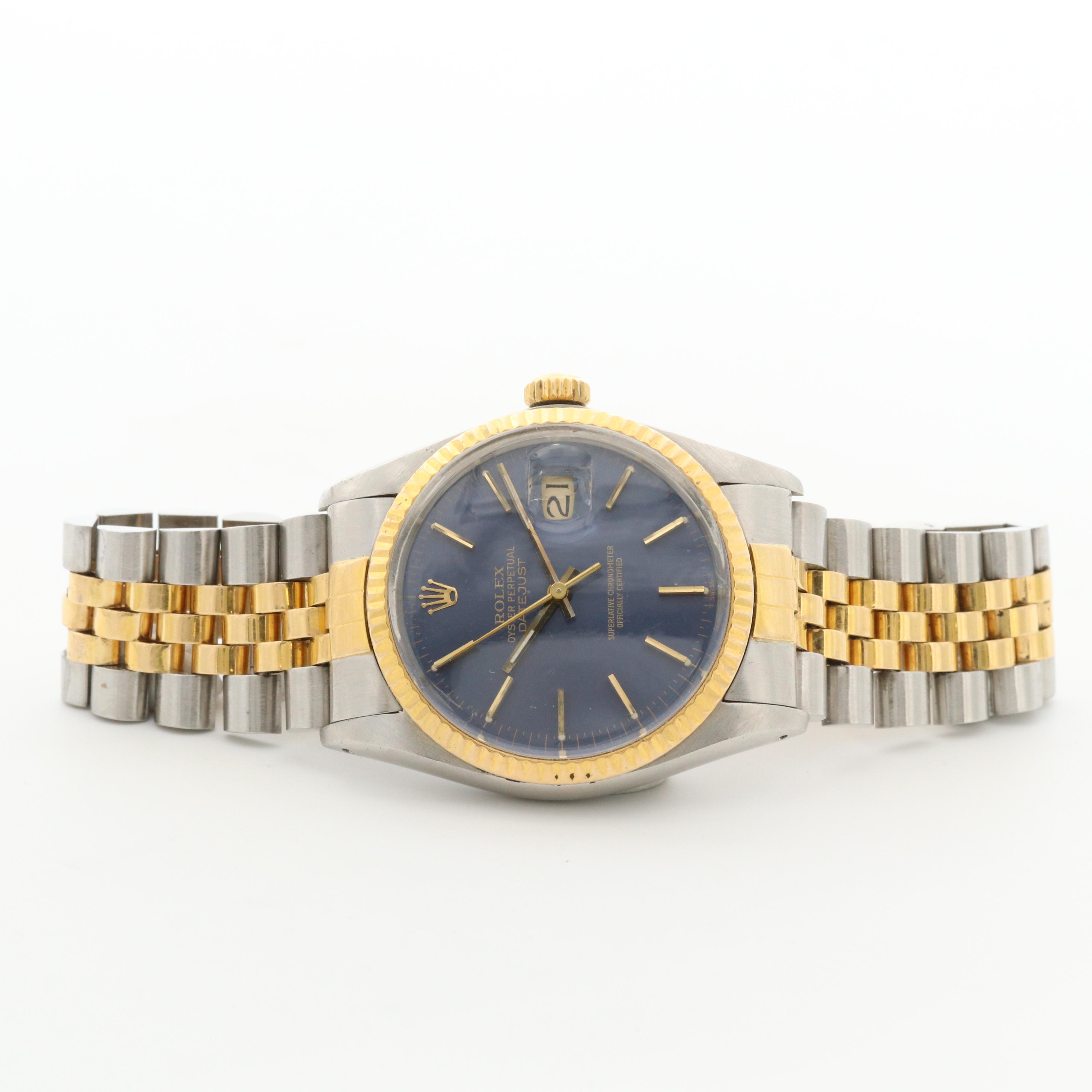 Rolex Datejust 18K Gold and Stainless Steel Watch, 1984