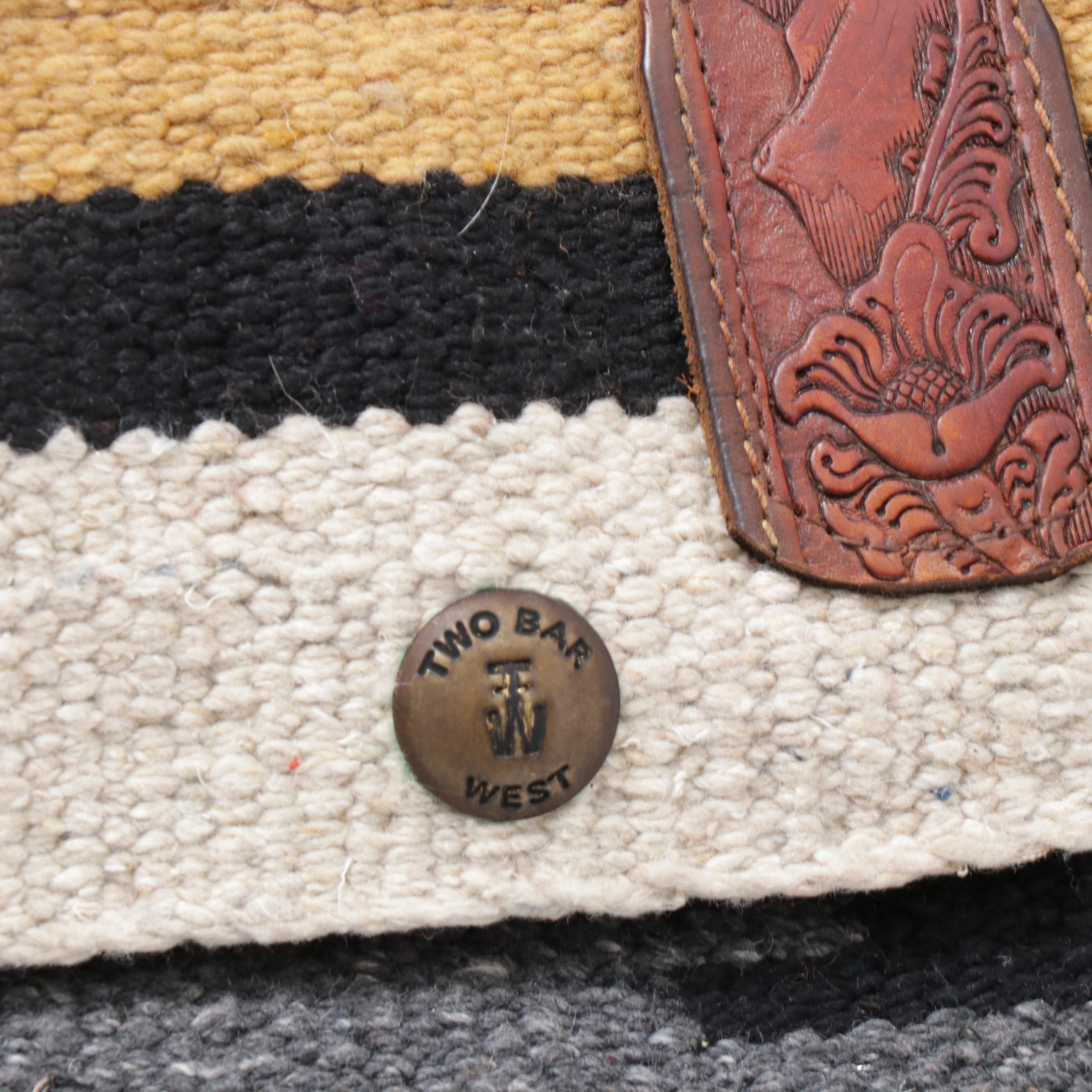 Two Bar West McFadin Navajo Inspired Wool Blanket and Leather Tote