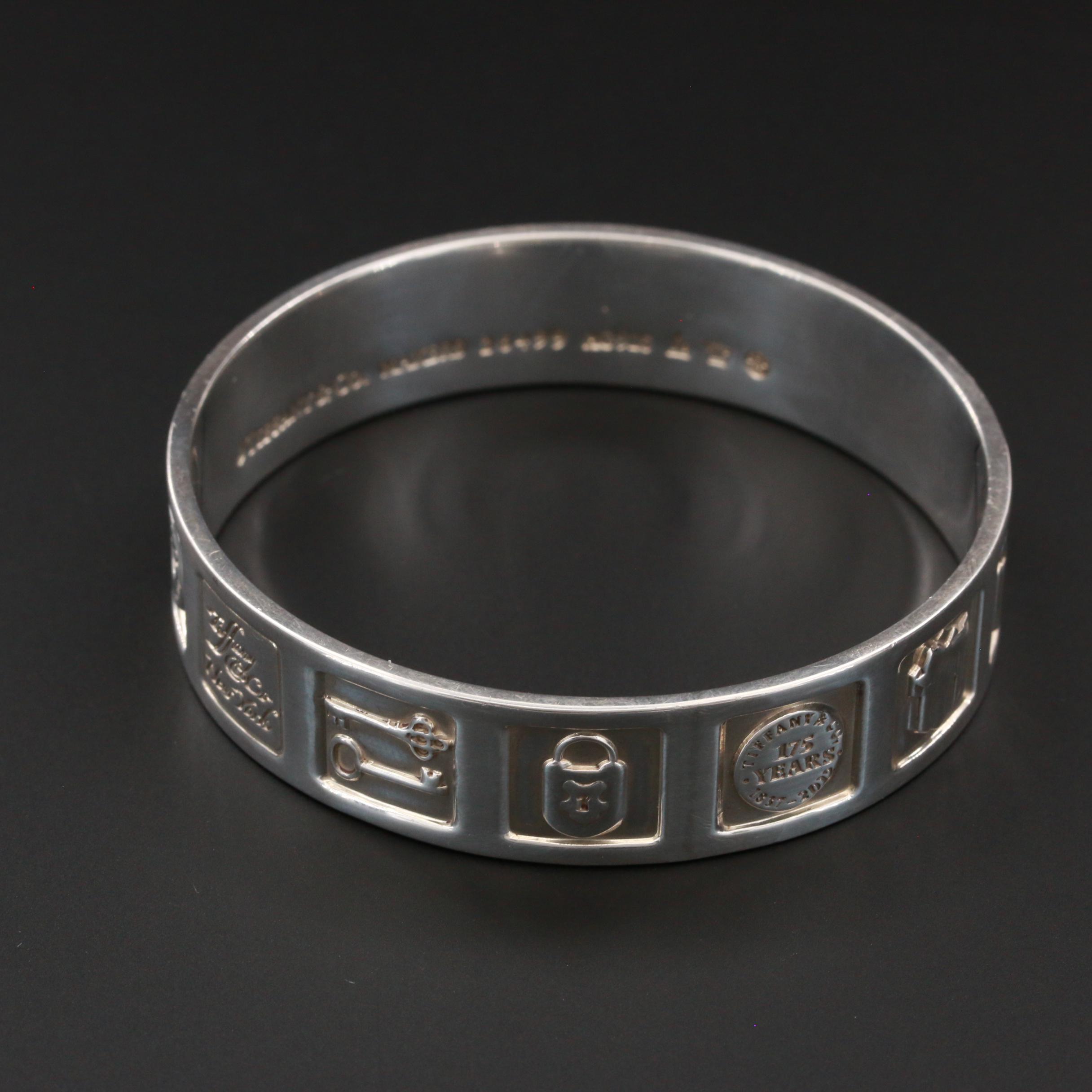 Tiffany & Co. Sterling Silver "Lexicon 175th Anniversary" Bangle