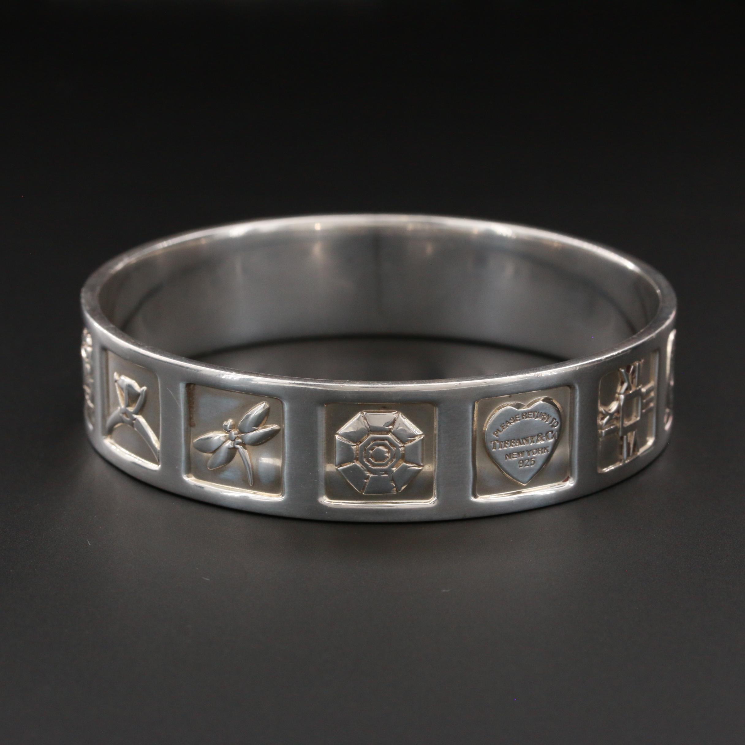 Tiffany & Co. Sterling Silver "Lexicon 175th Anniversary" Bangle