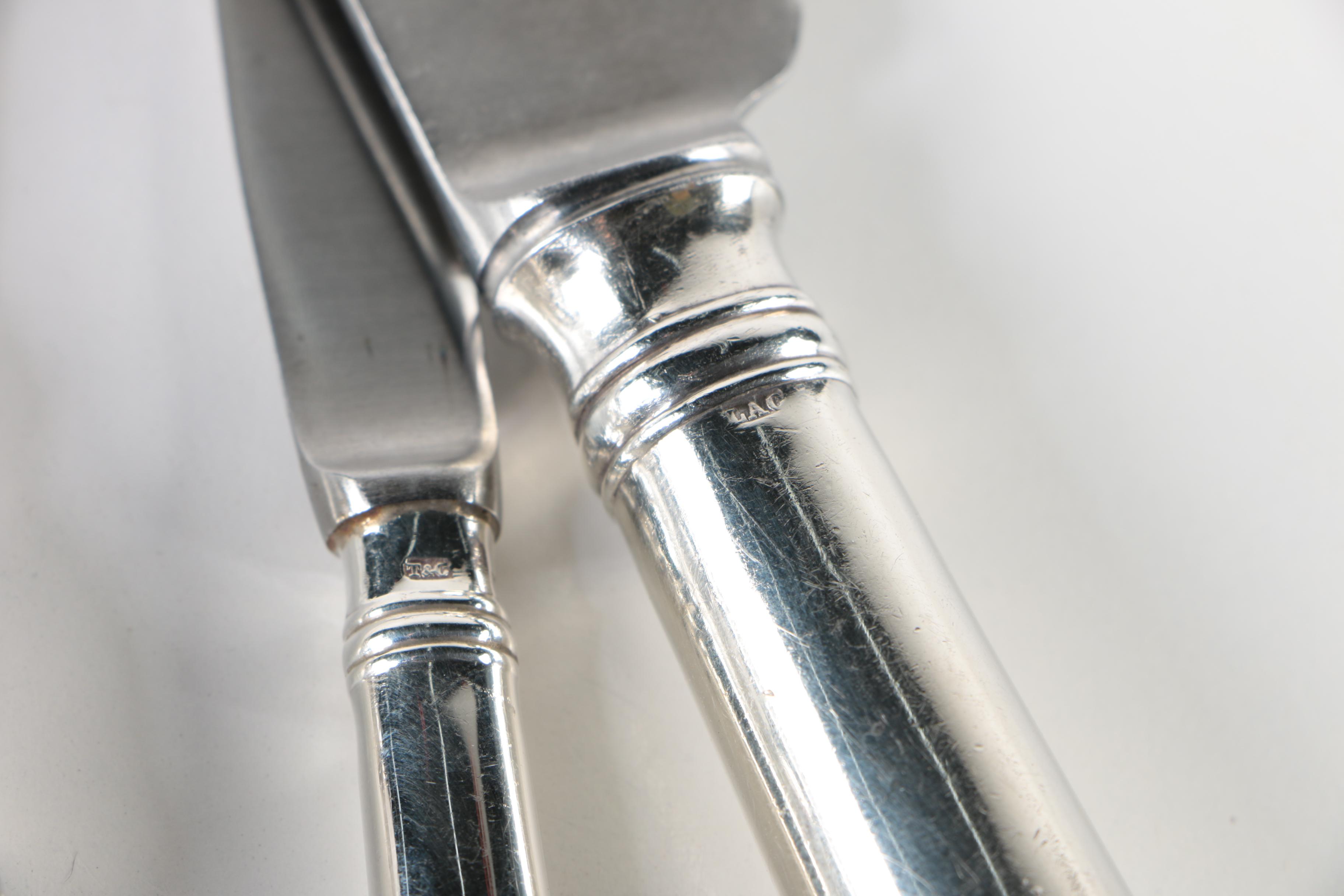 Sterling Silver-Handled Knives Including a Sheffield Challah Bread Knife