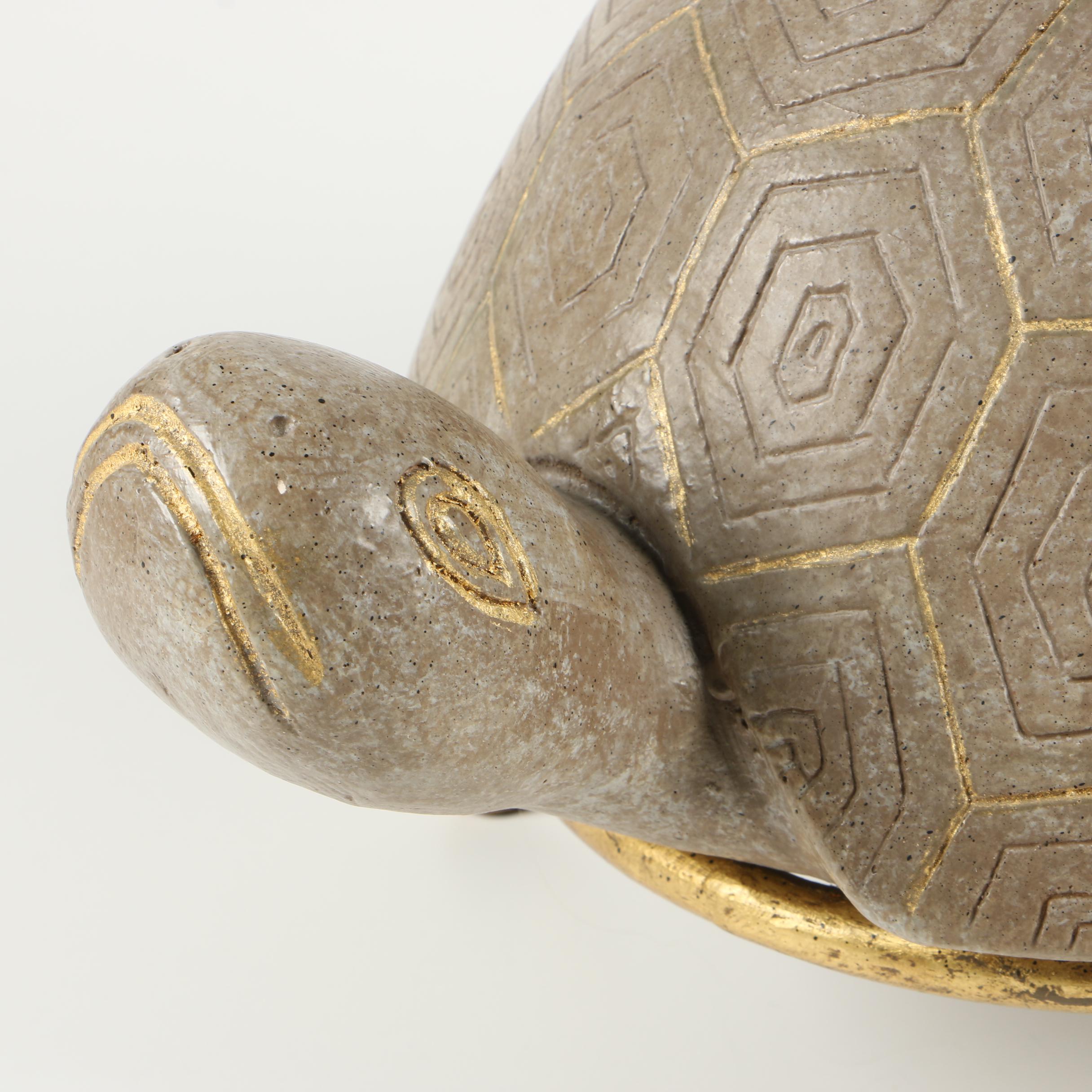 Modernist Style Gilt Ceramic Tortoise