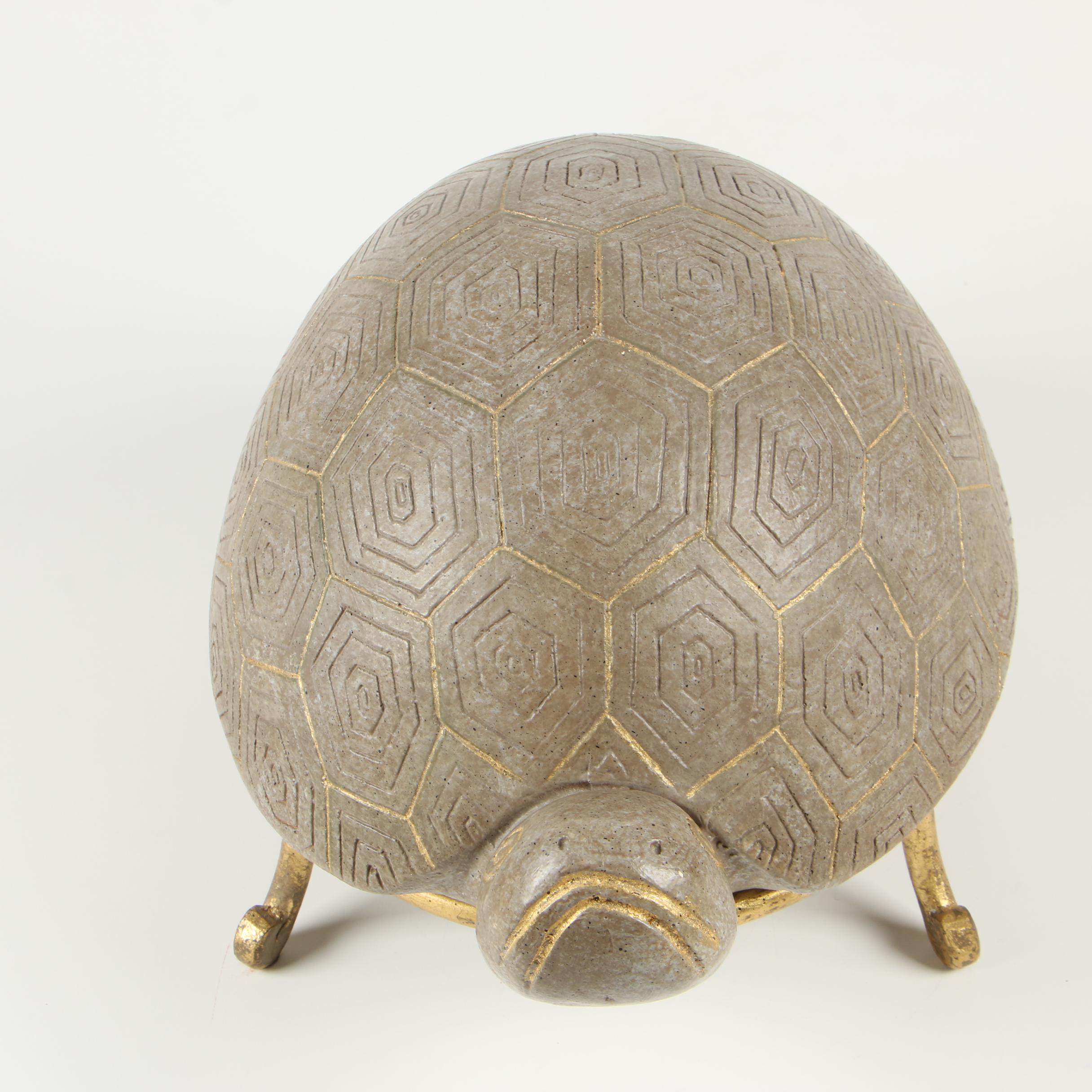 Modernist Style Gilt Ceramic Tortoise