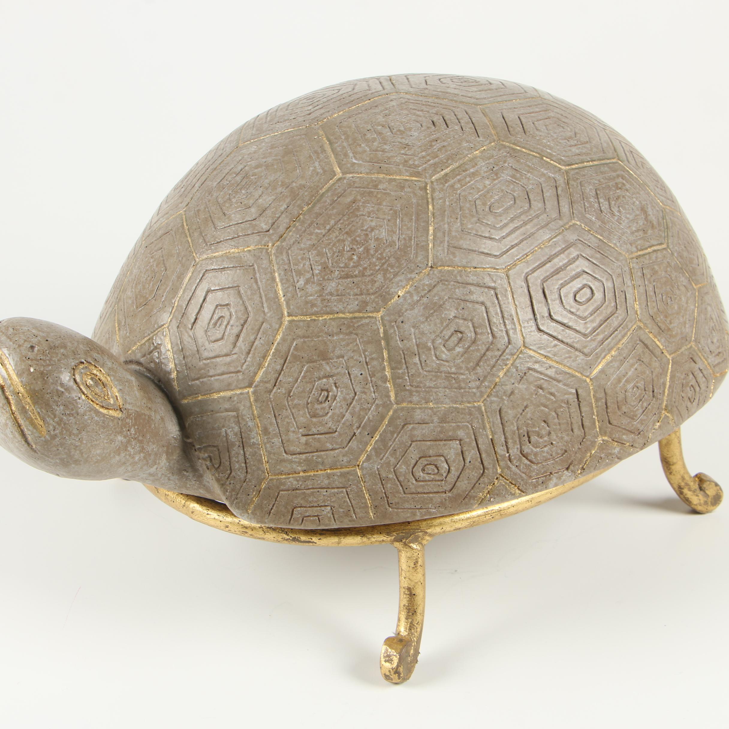 Modernist Style Gilt Ceramic Tortoise