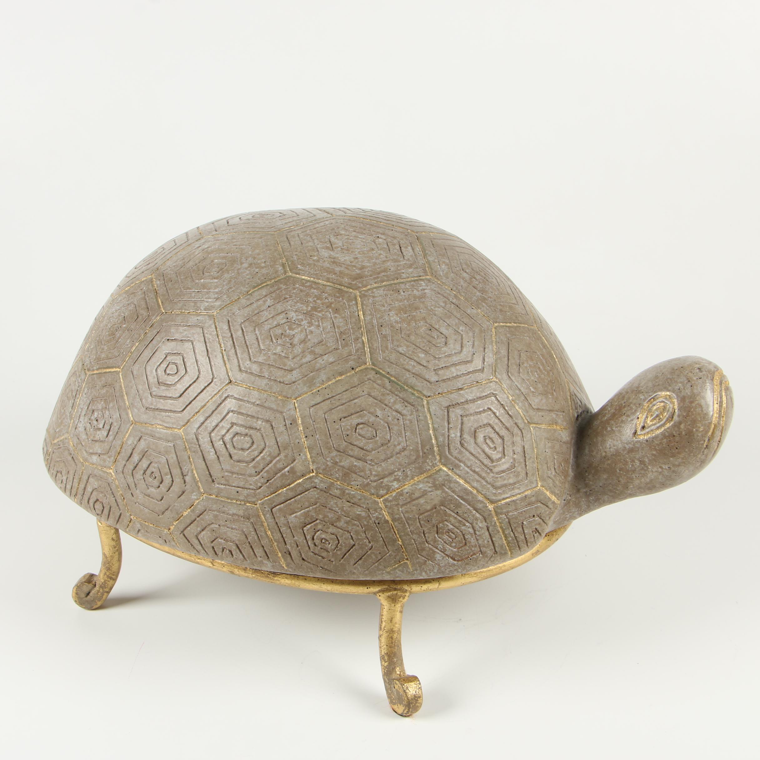 Modernist Style Gilt Ceramic Tortoise