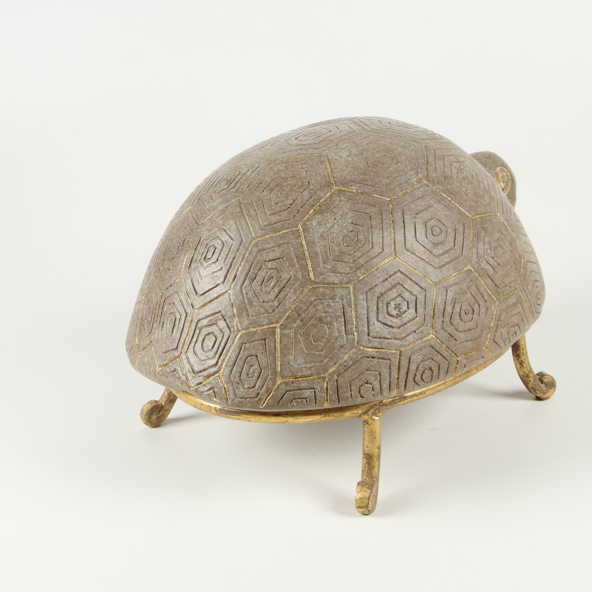 Modernist Style Gilt Ceramic Tortoise