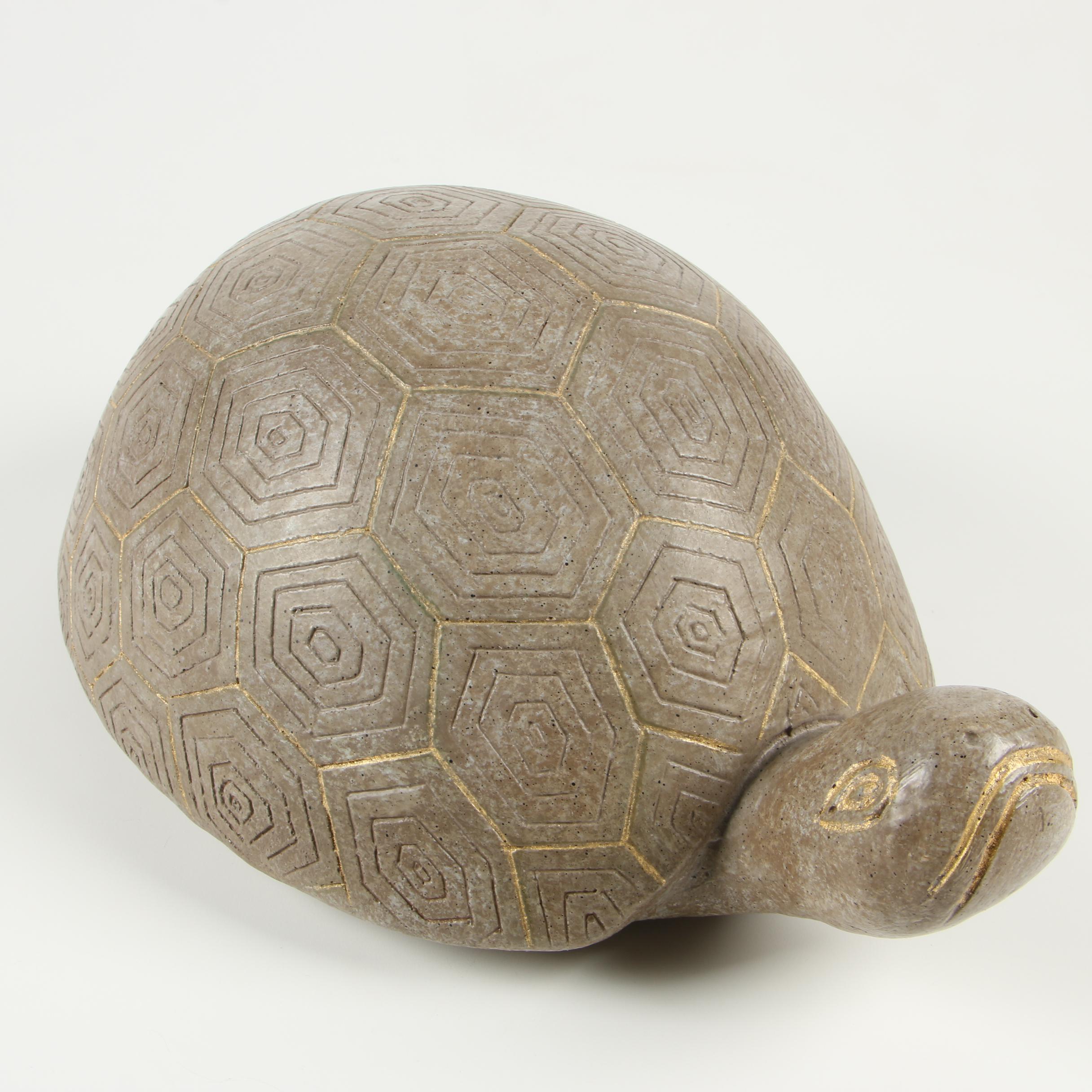 Modernist Style Gilt Ceramic Tortoise