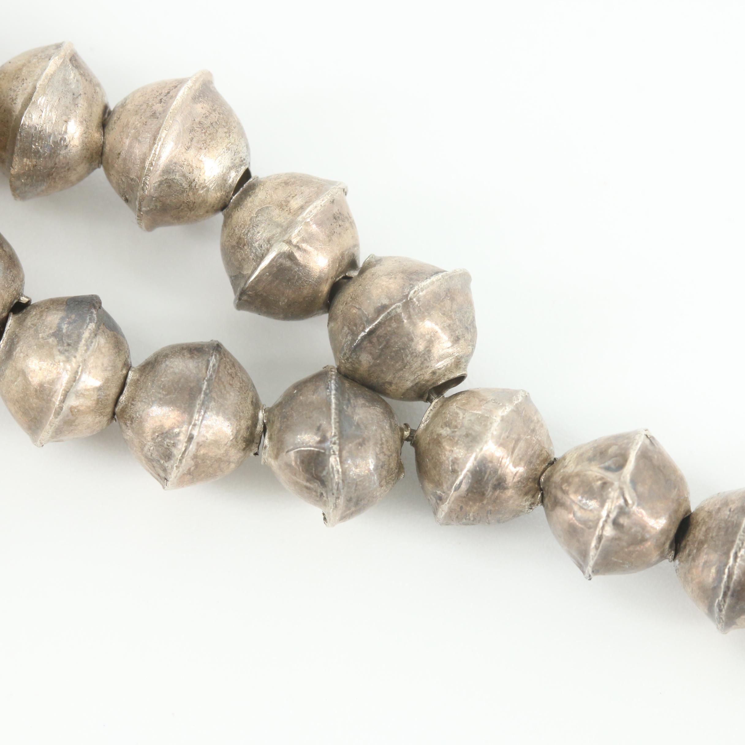 Antique Southwestern Sterling Silver Turquoise Squash Blossom Necklace