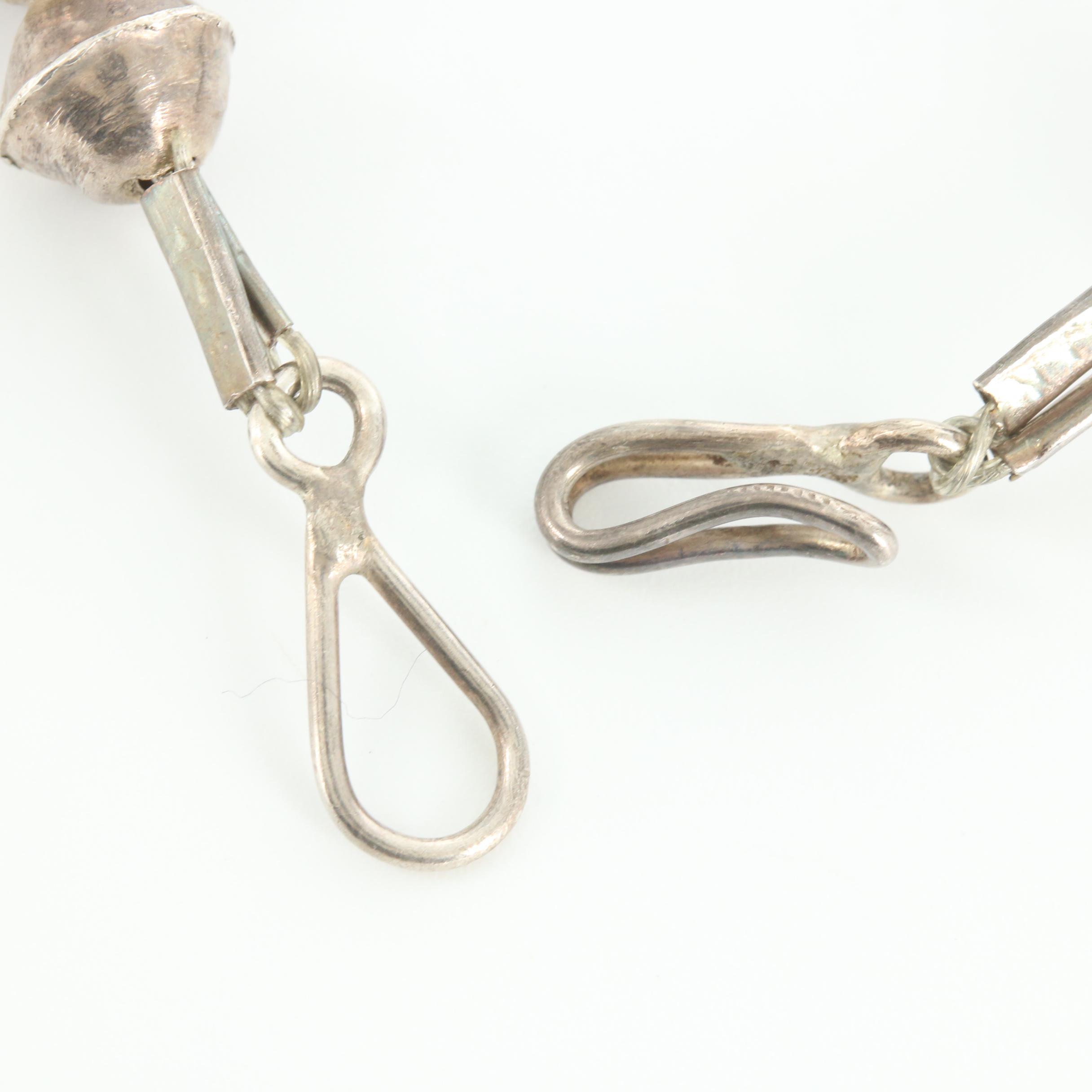 Antique Southwestern Sterling Silver Turquoise Squash Blossom Necklace