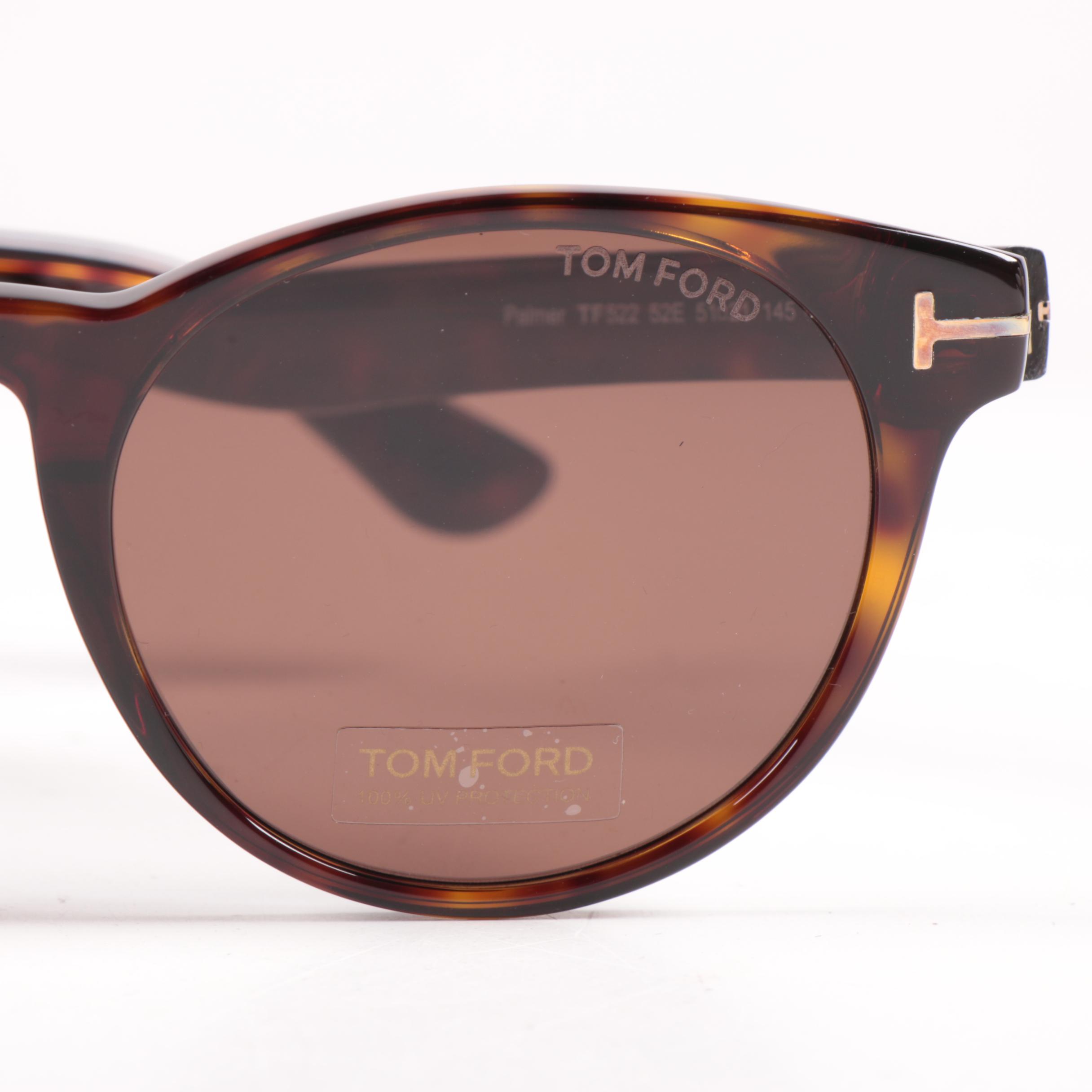 Tom Ford TF522 Palmer Dark Brown Havana Sunglasses with Case and Box