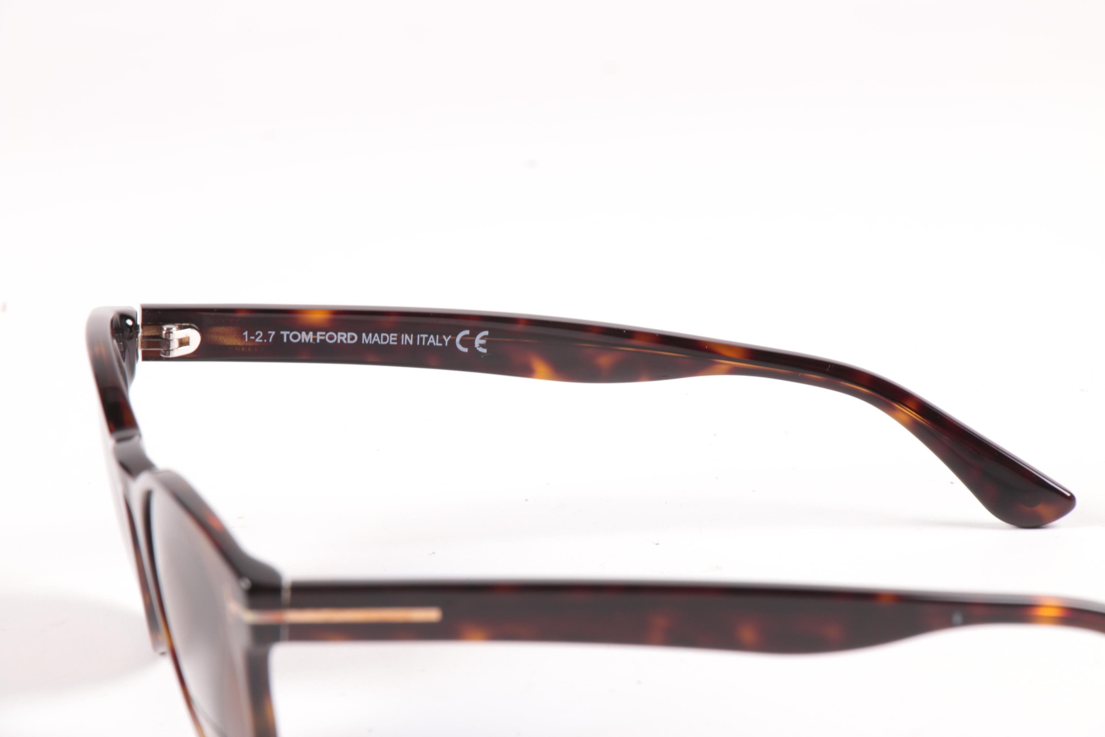 Tom Ford TF522 Palmer Dark Brown Havana Sunglasses with Case and Box