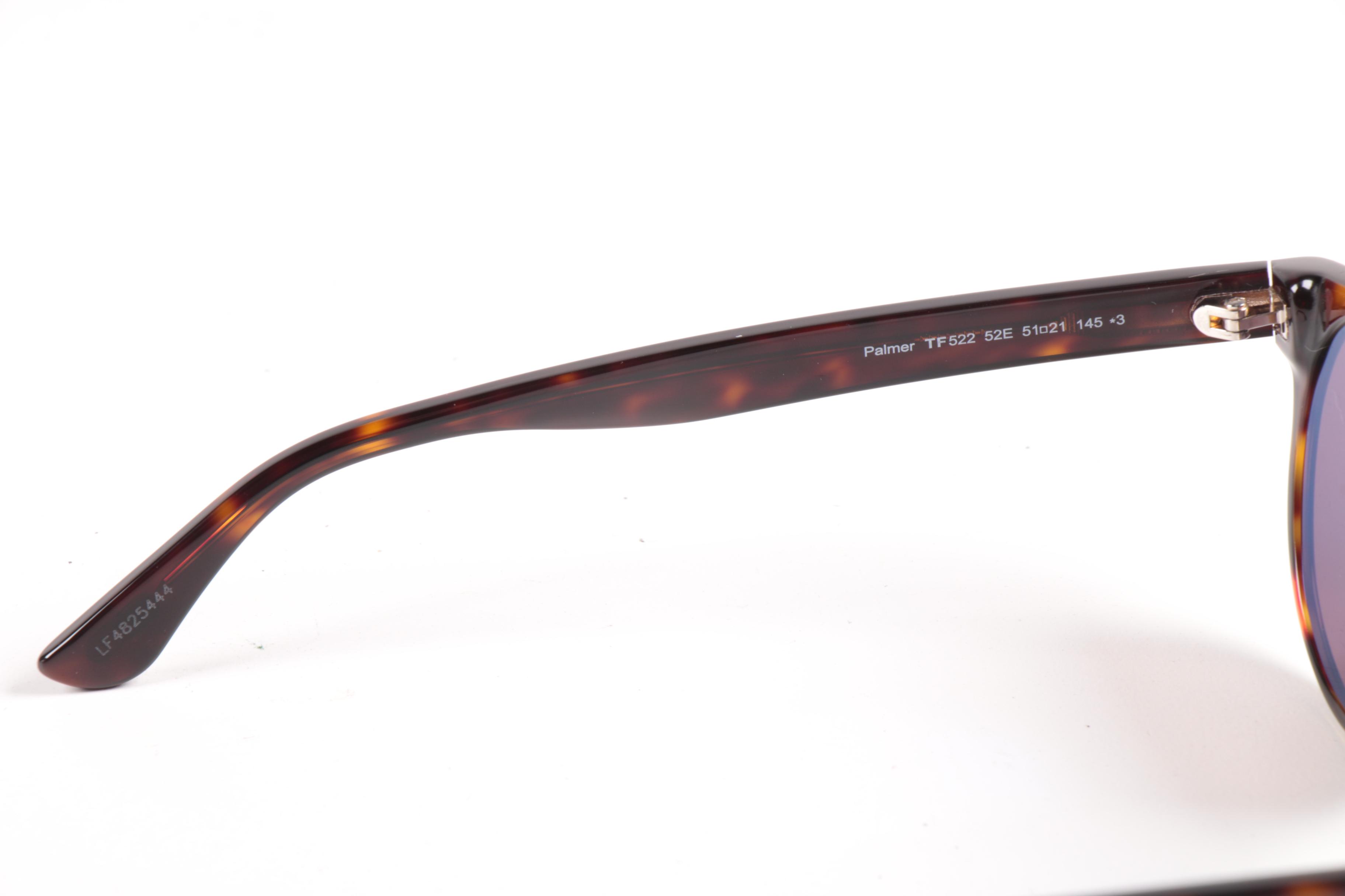 Tom Ford TF522 Palmer Dark Brown Havana Sunglasses with Case and Box