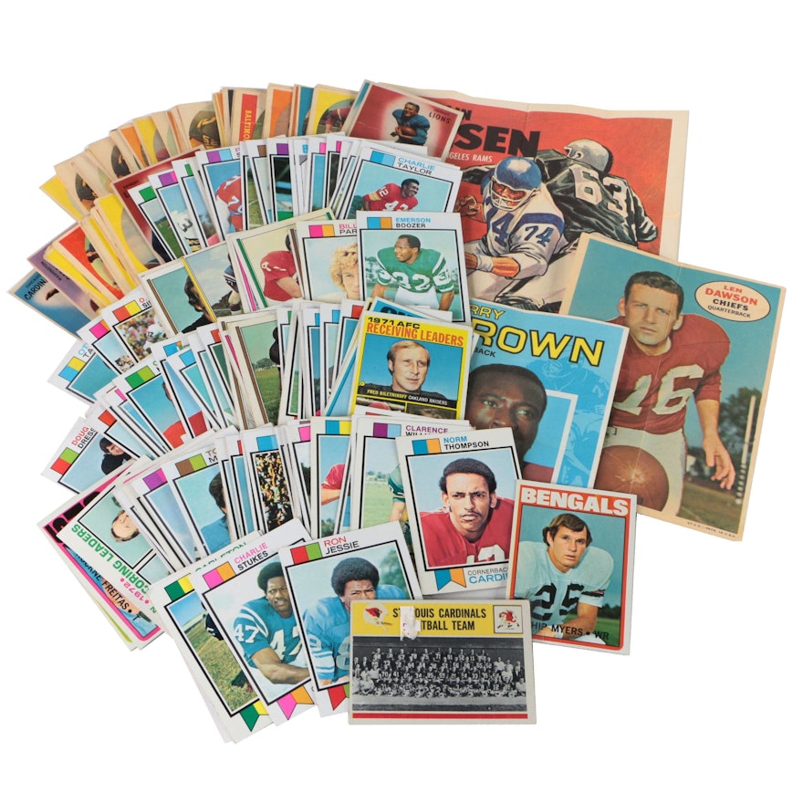 1950s, 1960s, and 1970s Topps Football Cards with Hall of Fame Players