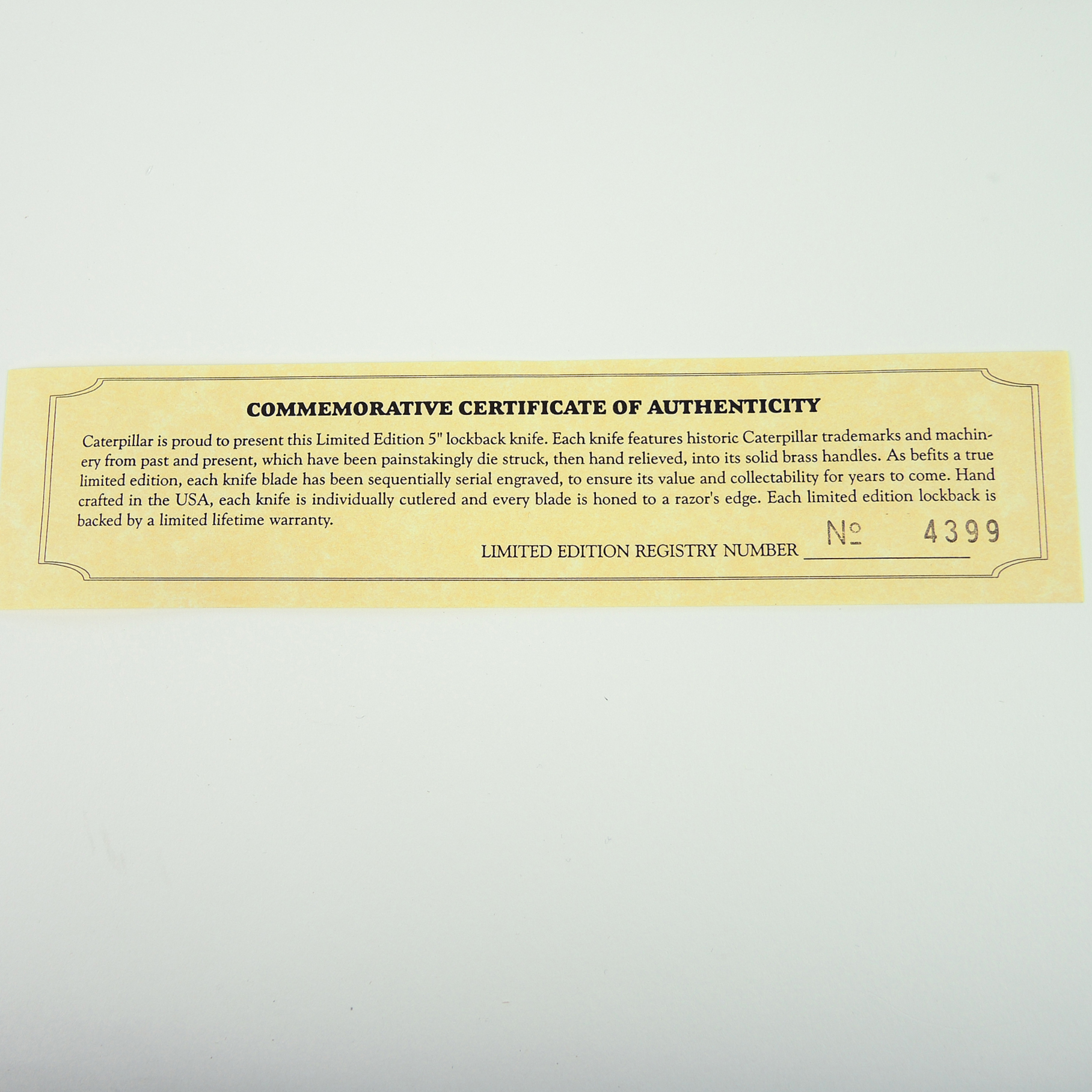 Caterpillar Limited Edition 5" Lockback Knife EBTH