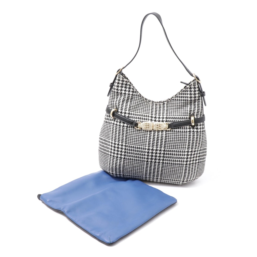 Talbots Houndstooth Hobo Bag and Brighton Two-Tone Pebbled Leather Folded Clutch