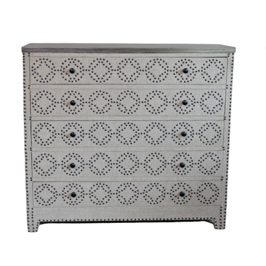 Crestview Collection "Springfield" Linen Embellished Chest of Drawers
