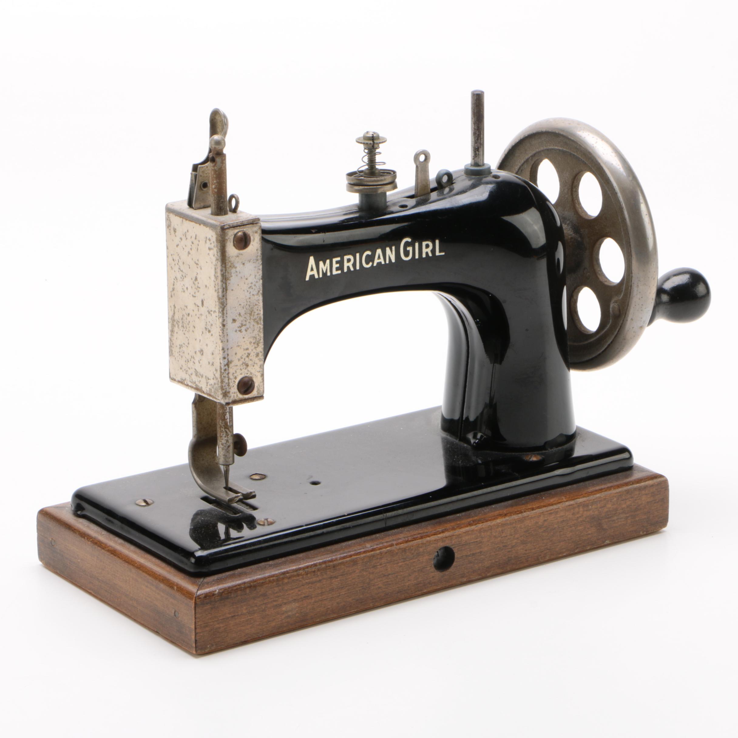 "American Girl" Children's Hand-Crank Sewing Machine, Early to Mid 20th Century