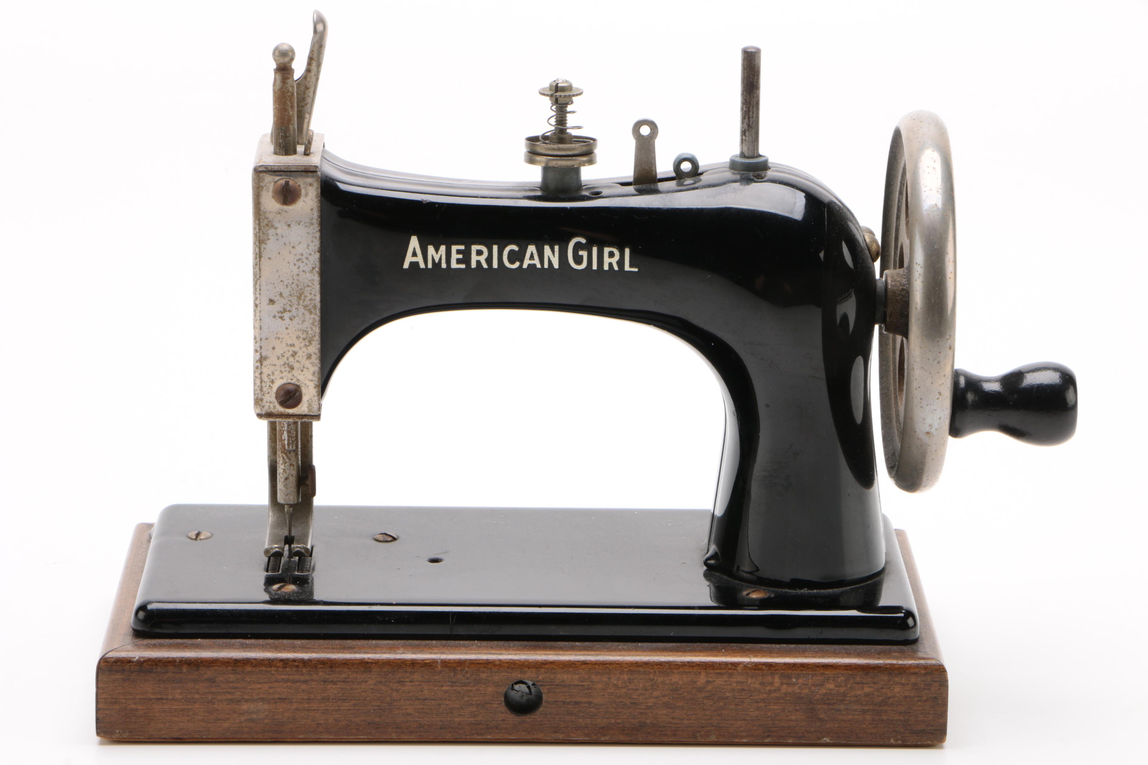 "American Girl" Children's Hand-Crank Sewing Machine, Early to Mid 20th Century