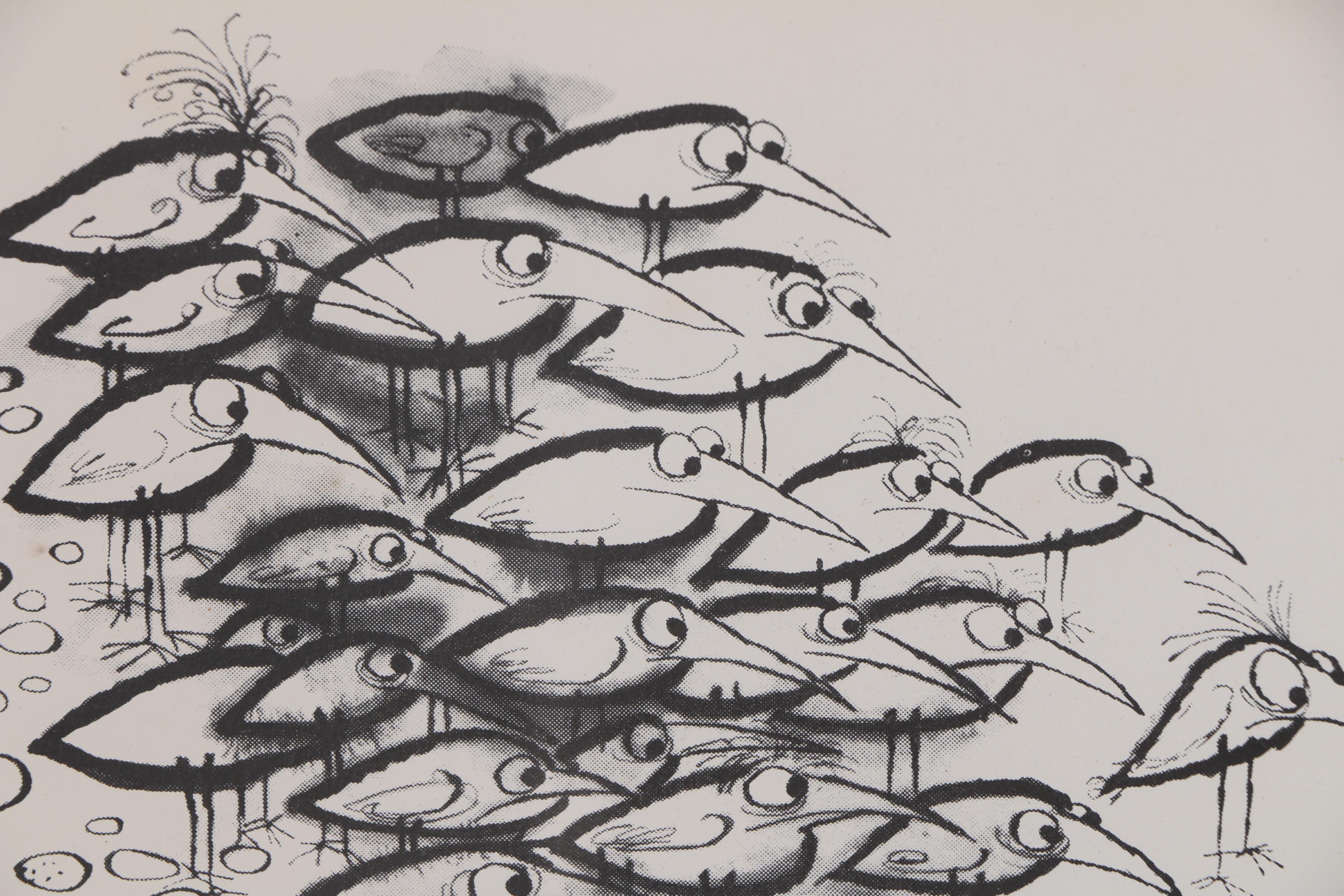 Halftone Print after Ronald Searle New Yorker Cartoon