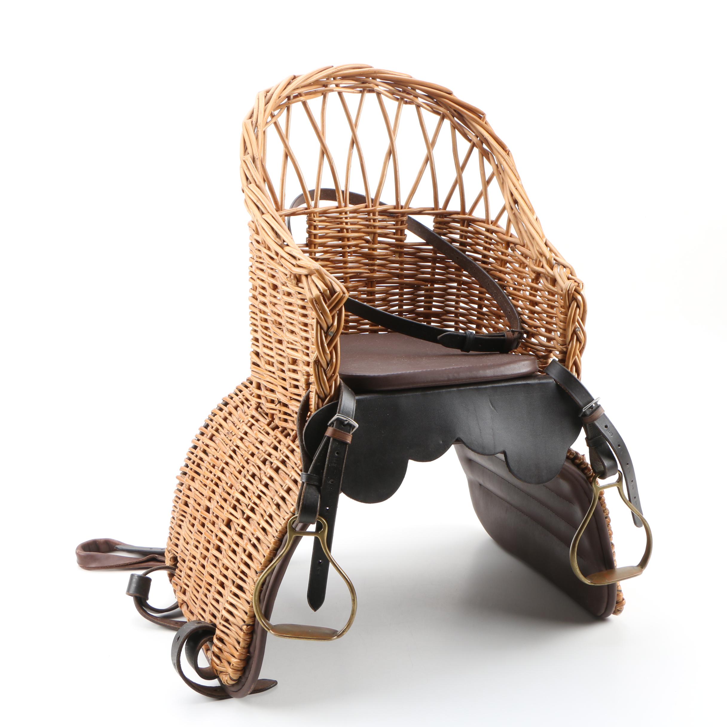 Children's Wicker Basket Pony Saddle
