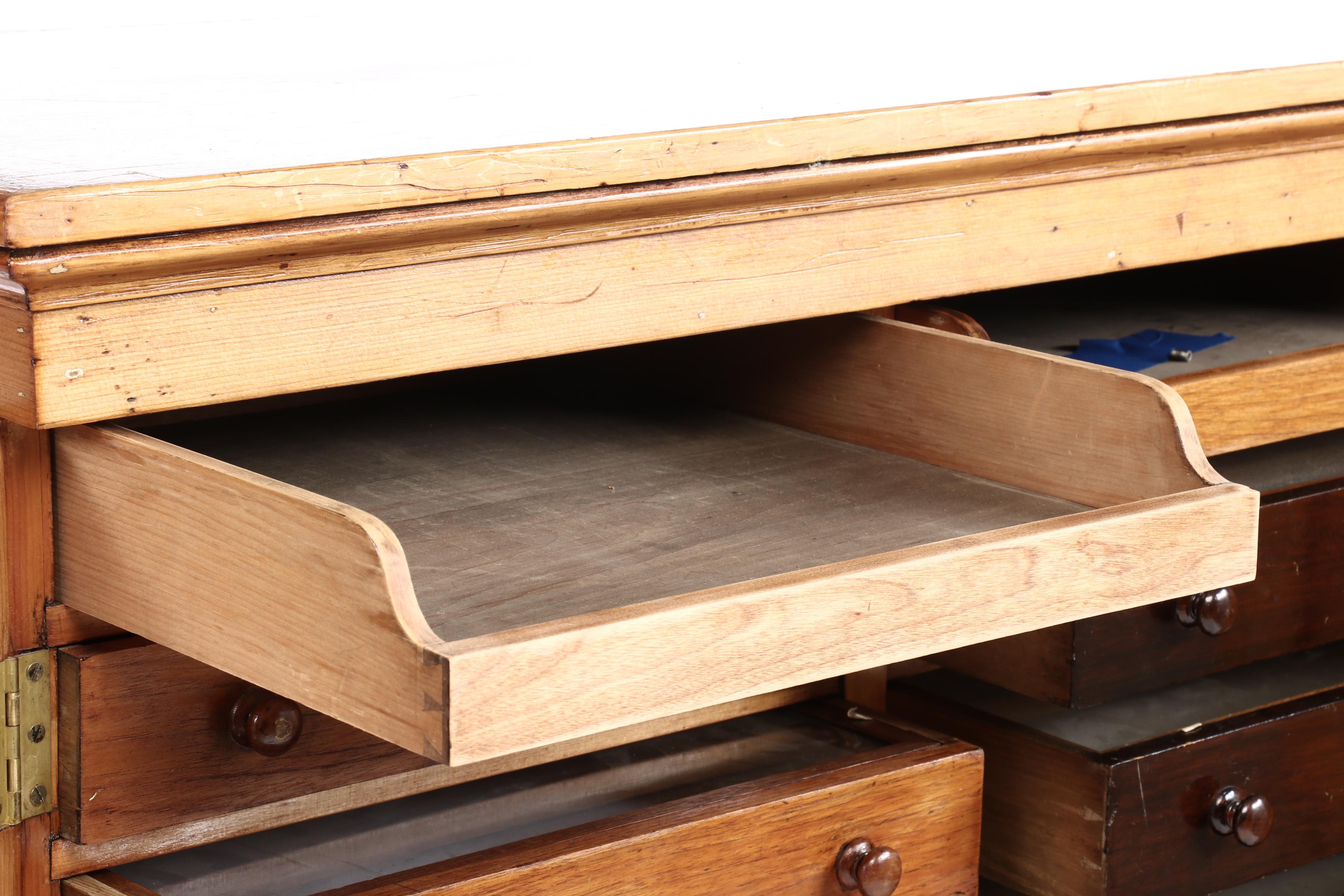 Victorian Pine Sixteen-Drawer Specimen Cabinet, Second Half 19th Century