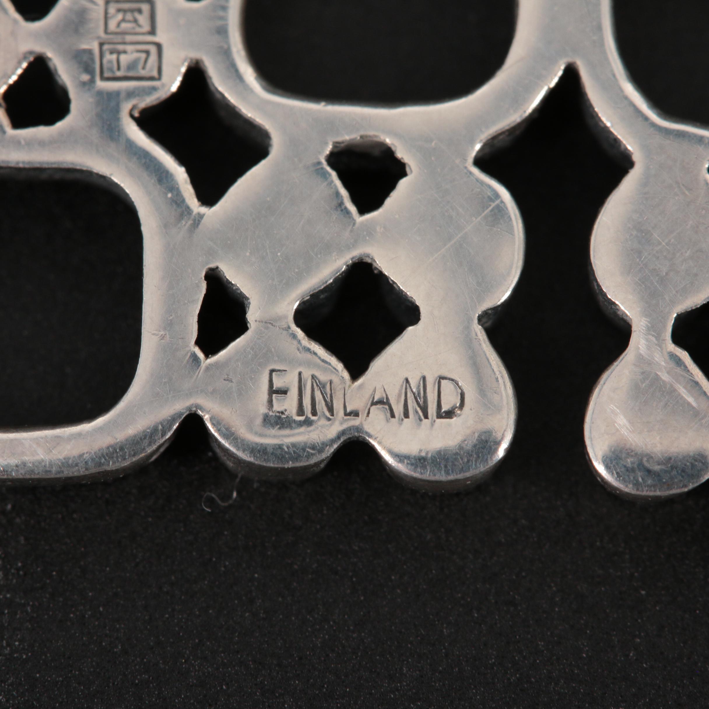 1972 Finnish Jorma Laine for Kultateollisuus Sterling Silver Pendant Necklace